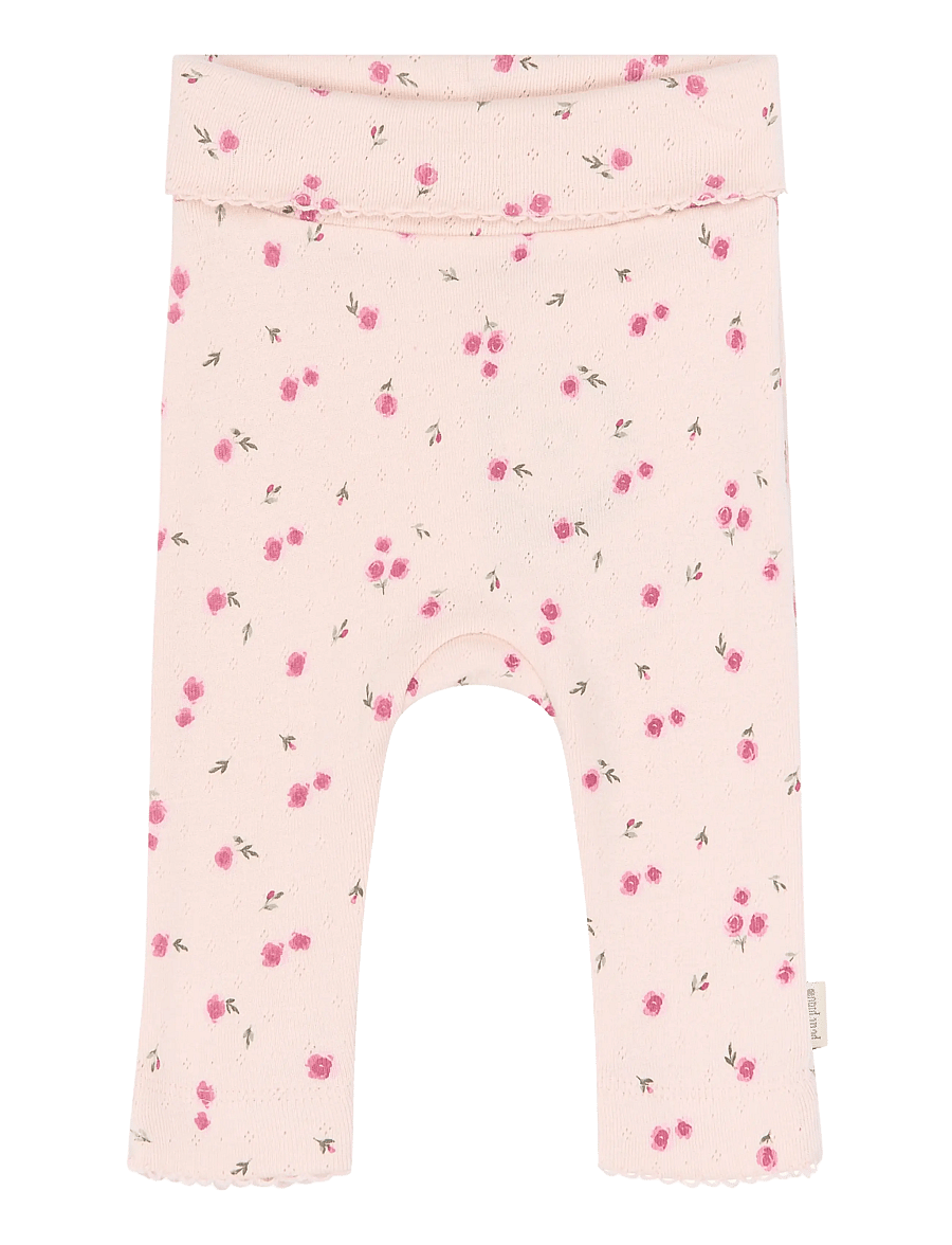 Petit Piao - PPDio High Waist Leggings Pointelle - leggings - mauve chalk rosehip aop - 0
