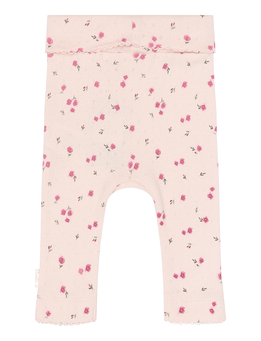 Petit Piao - PPDio High Waist Leggings Pointelle - leggings - mauve chalk rosehip aop - 1