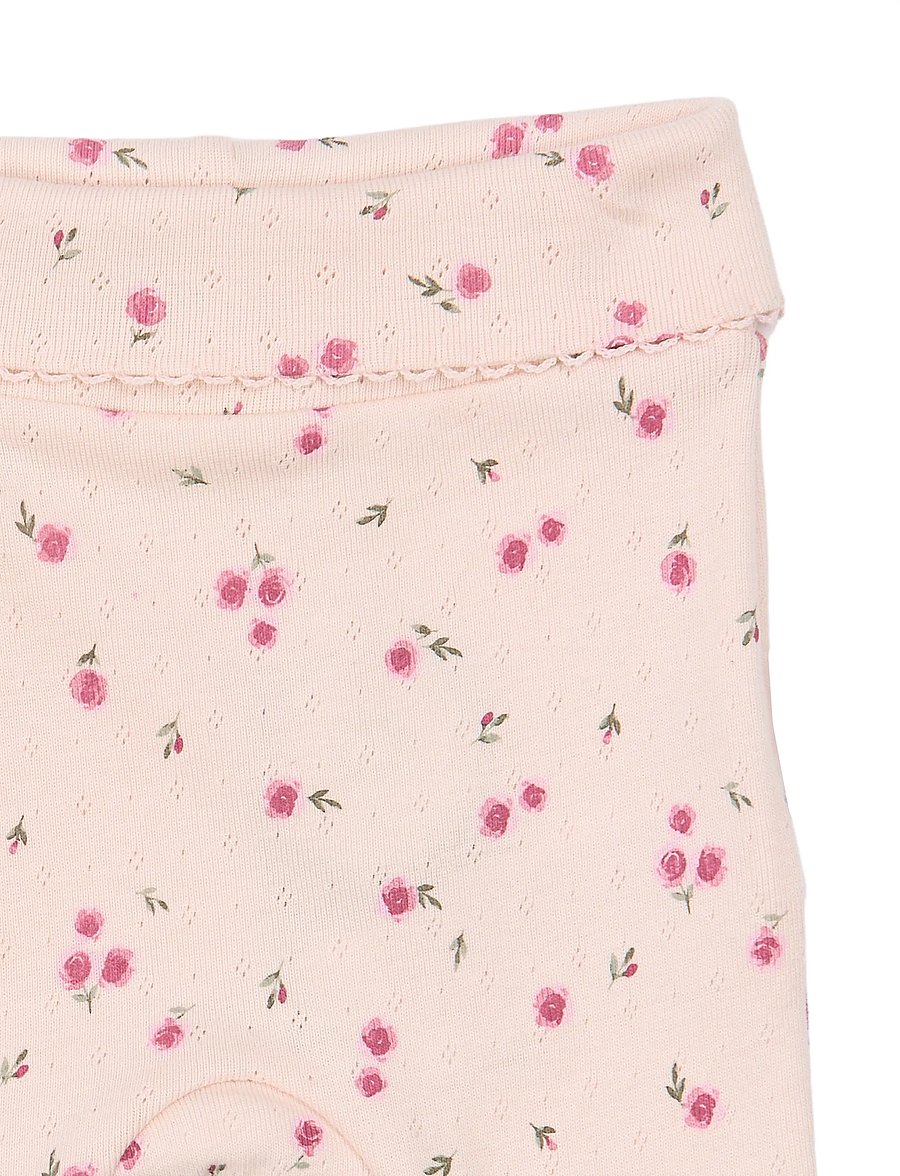 Petit Piao - PPDio High Waist Leggings Pointelle - leggings - mauve chalk rosehip aop - 2