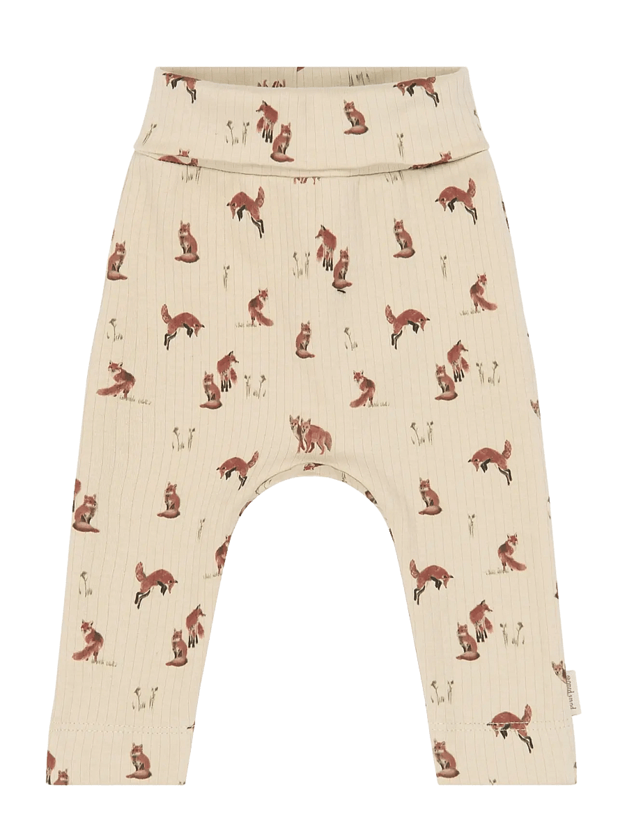 Petit Piao - PPDinn High Waist Leggings Pointell - retuusid - cement fox aop - 0