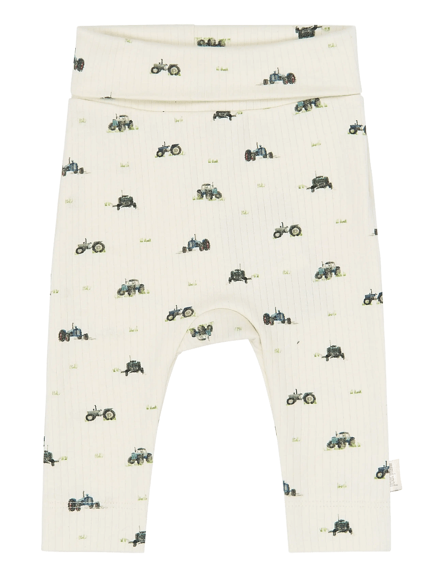 Petit Piao - PPDinn High Waist Leggings Pointell - retuusid - eggnog tractor aop - 0