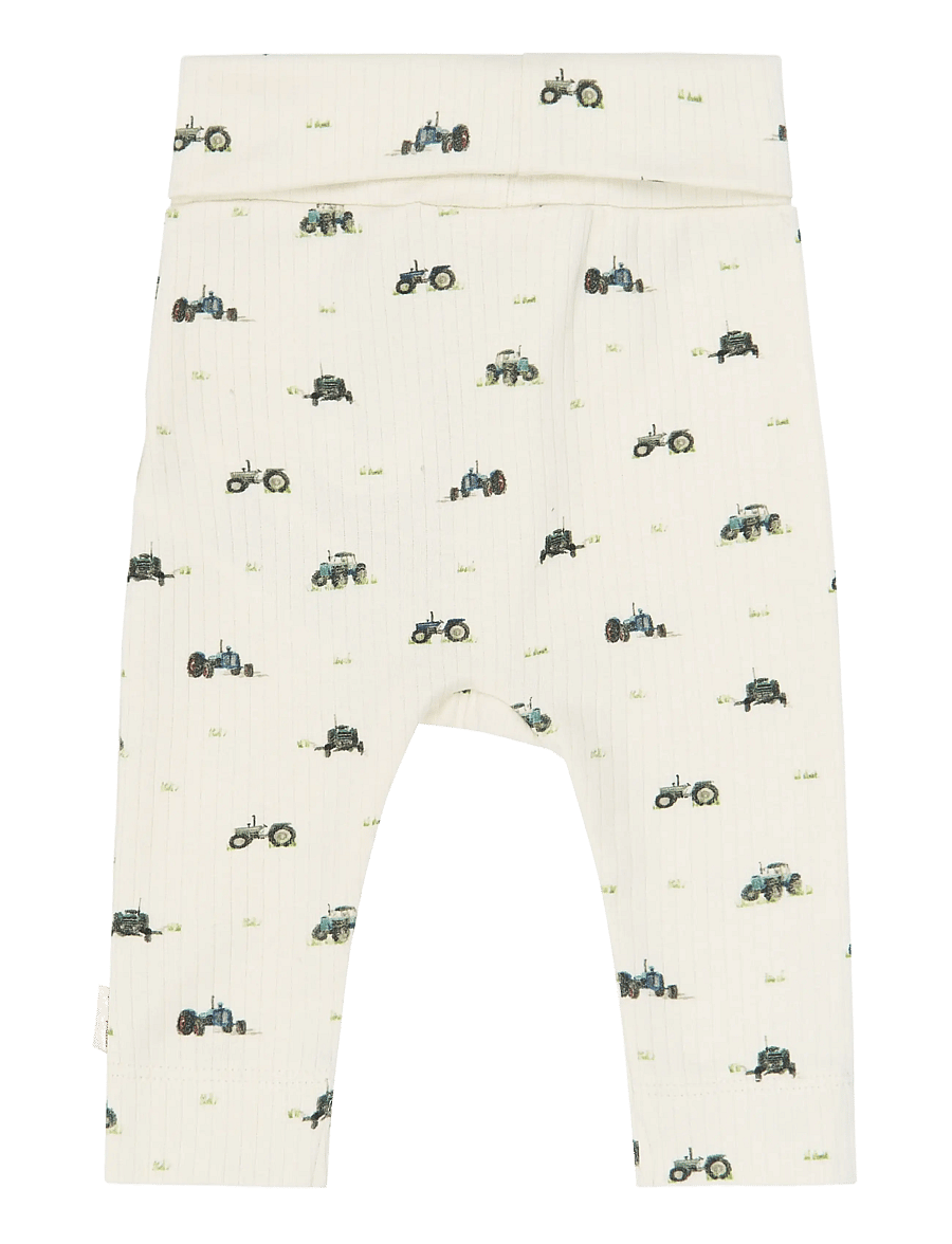 Petit Piao - PPDinn High Waist Leggings Pointell - retuusid - eggnog tractor aop - 1