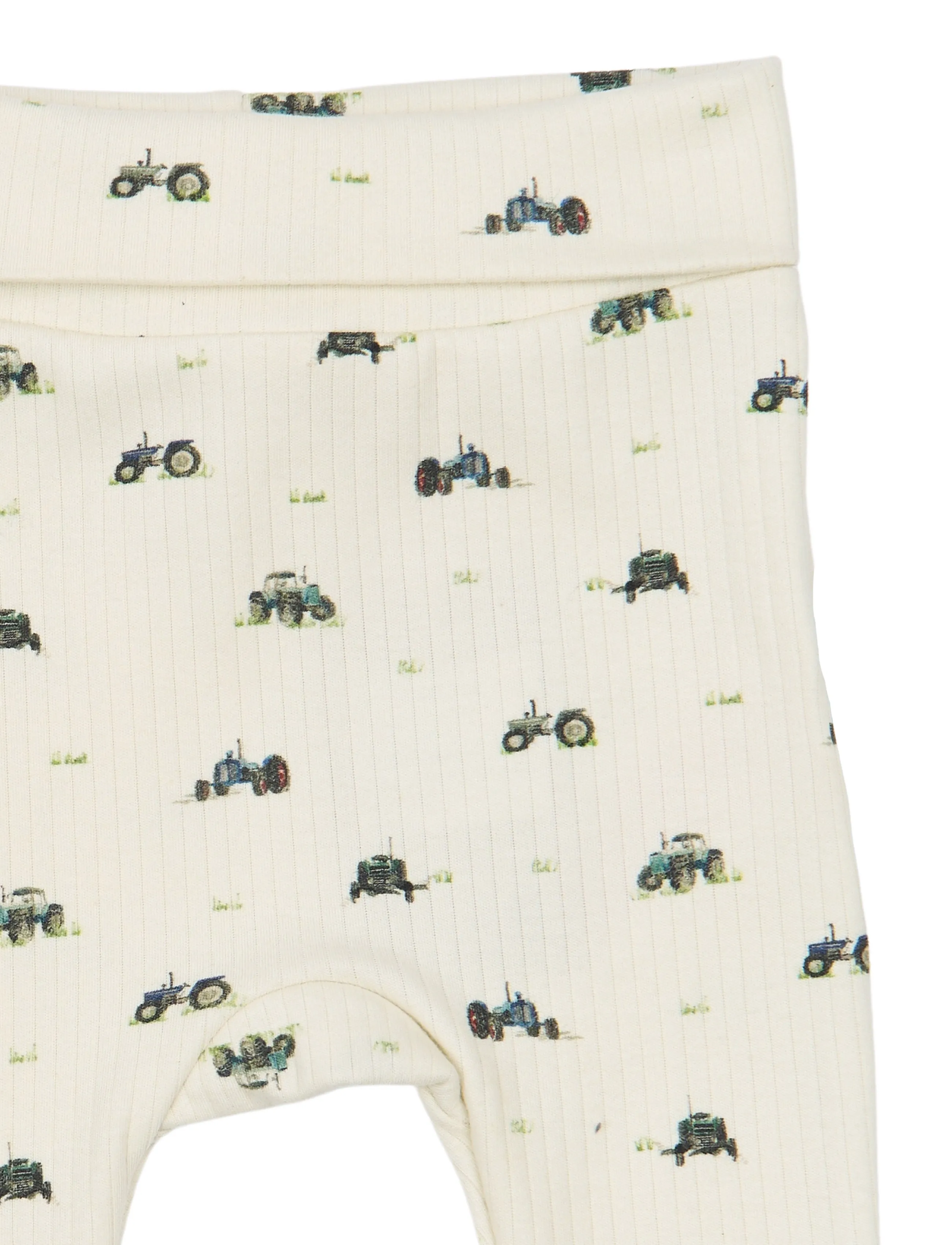Petit Piao - PPDinn High Waist Leggings Pointell - retuusid - eggnog tractor aop - 2