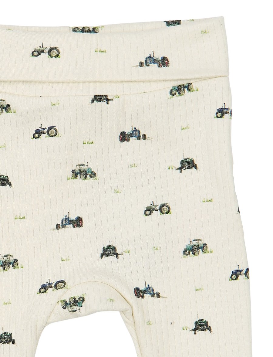 Petit Piao - PPDinn High Waist Leggings Pointell - retuusid - eggnog tractor aop - 2