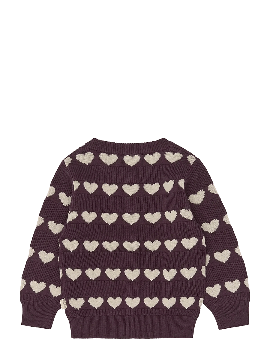 Petit Piao - PPElia Knit Cardigan - koftor - huckleberry heart aop - 1