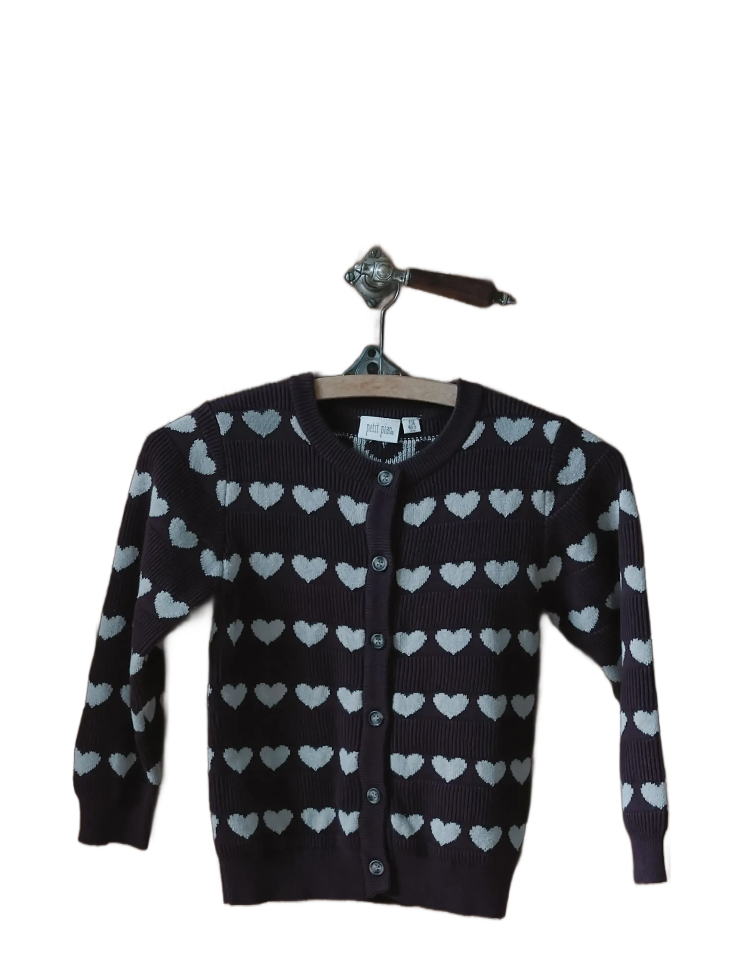 Petit Piao - PPElia Knit Cardigan - koftor - huckleberry heart aop - 2