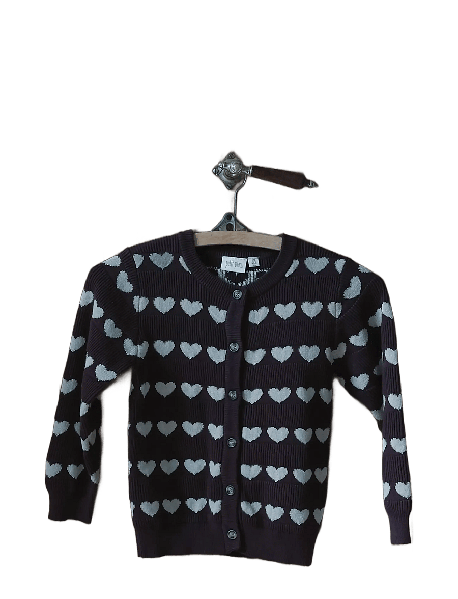 Petit Piao - PPElia Knit Cardigan - koftor - huckleberry heart aop - 2