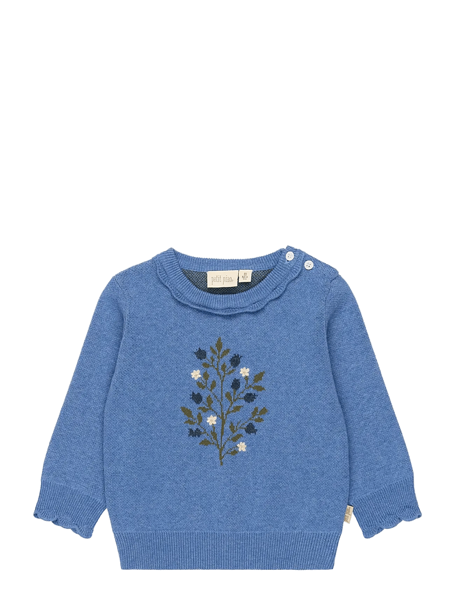 Petit Piao - PPEllen Knit Pullover - stickade tröjor - stonewash - 0