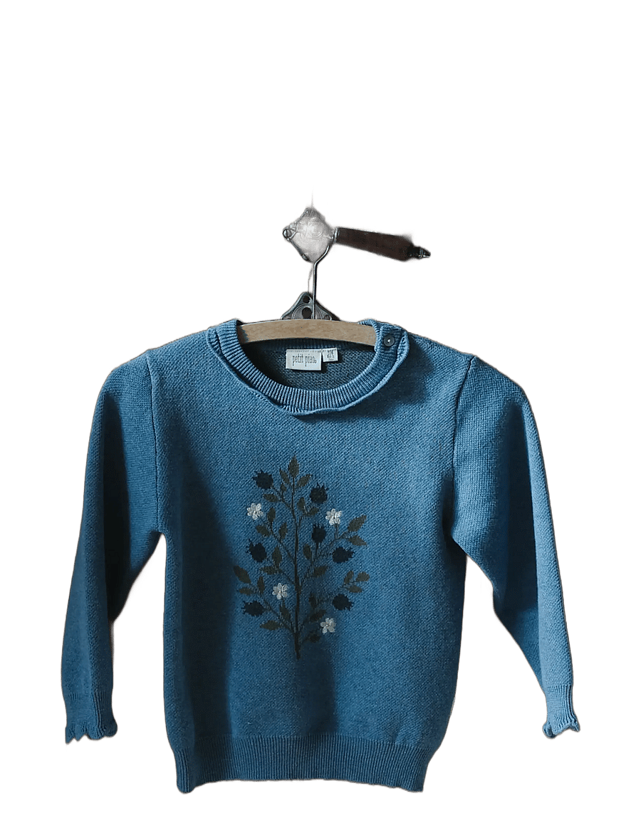 Petit Piao - PPEllen Knit Pullover - stickade tröjor - stonewash - 2