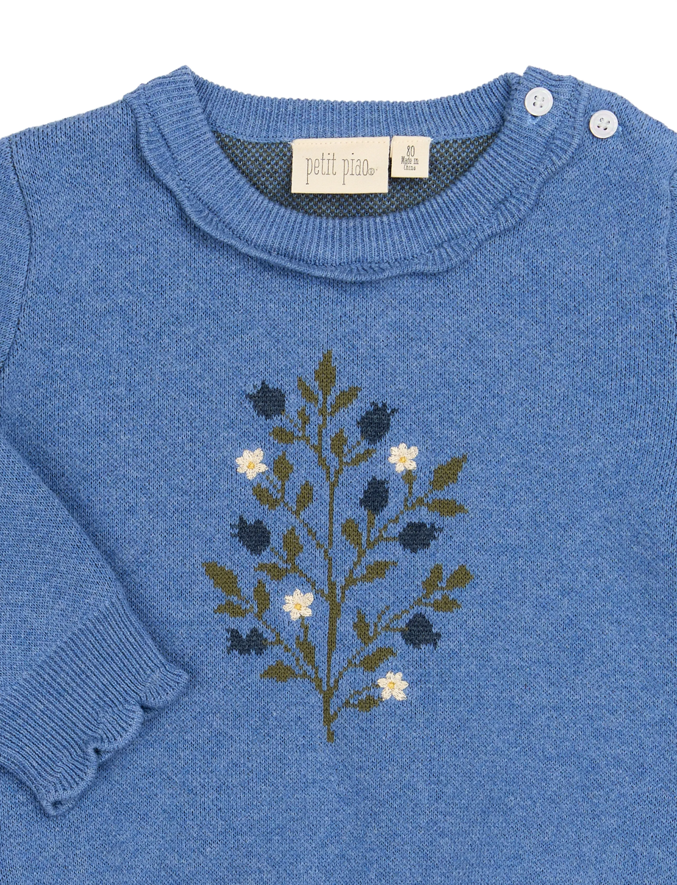 Petit Piao - PPEllen Knit Pullover - stickade tröjor - stonewash - 3