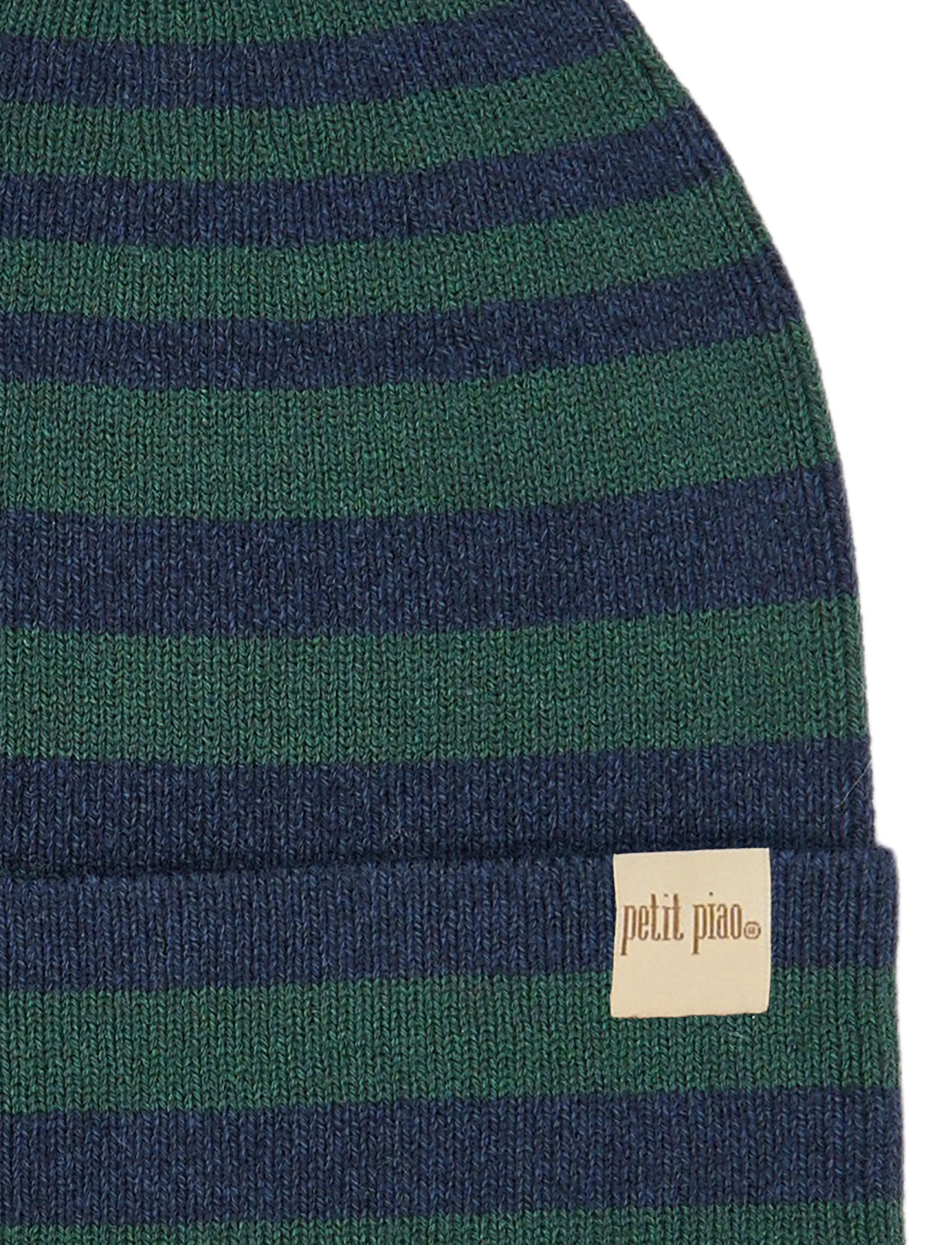 Petit Piao - PPElliot Knit Hat - wintermützen - trekking green striped - 2