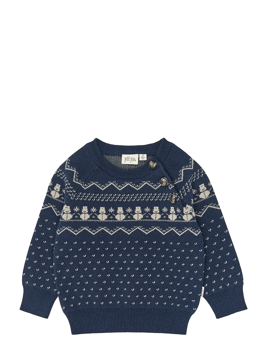 Petit Piao - PPGarland Knit Pullover - pullover - navy blazer - 0