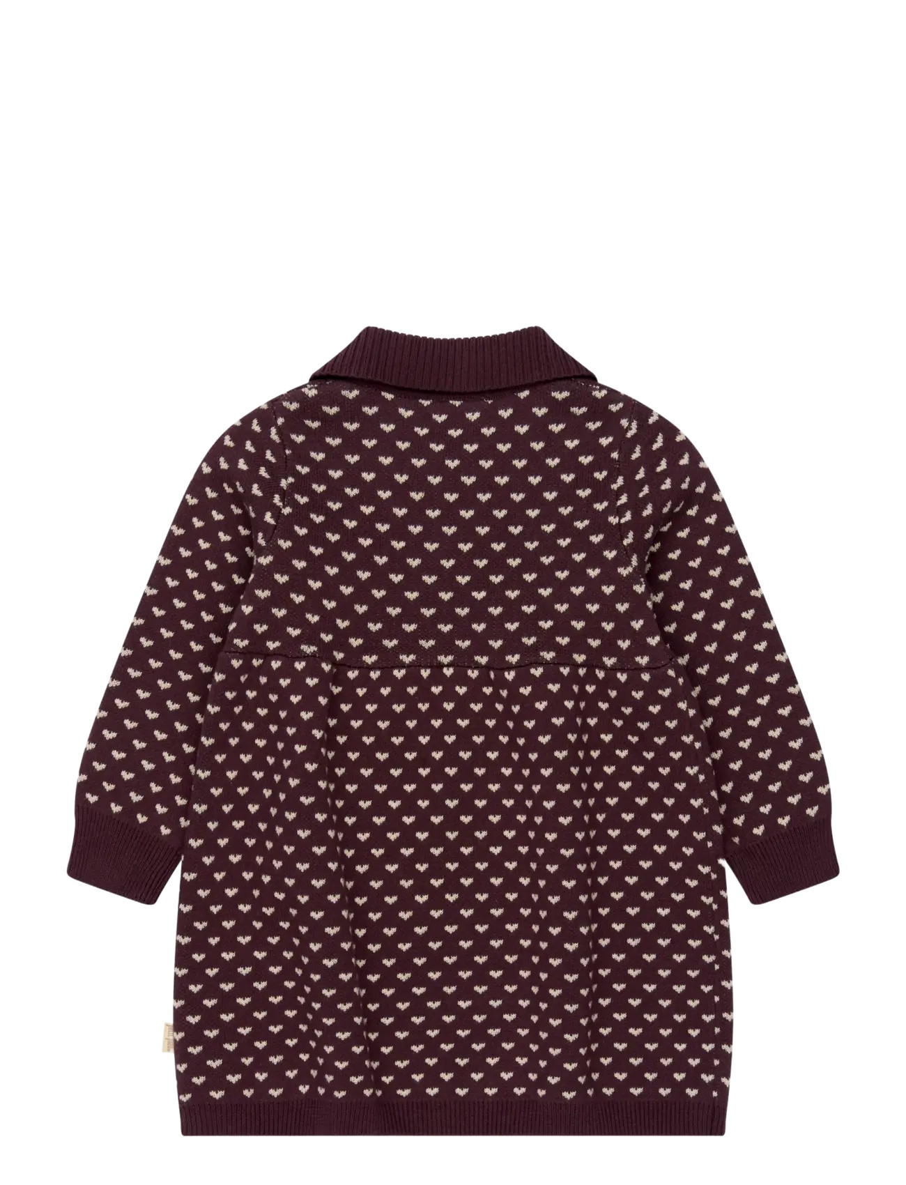 Petit Piao - PPGedel Heart Knit L_S Dress - long-sleeved baby dresses - huckleberry heart aop - 1
