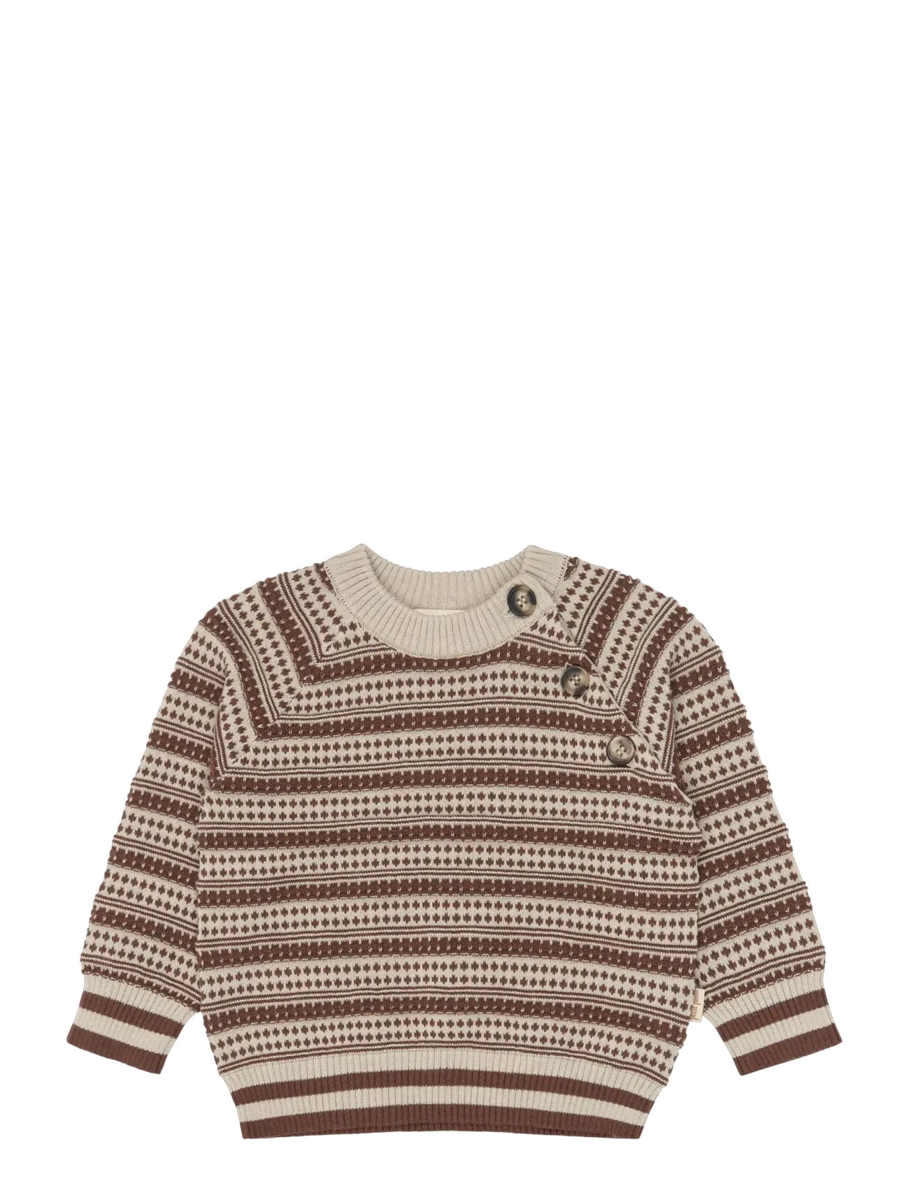 Petit Piao PPGirch Nordic Knit Pullover - Stickat - RAWHIDE / beige