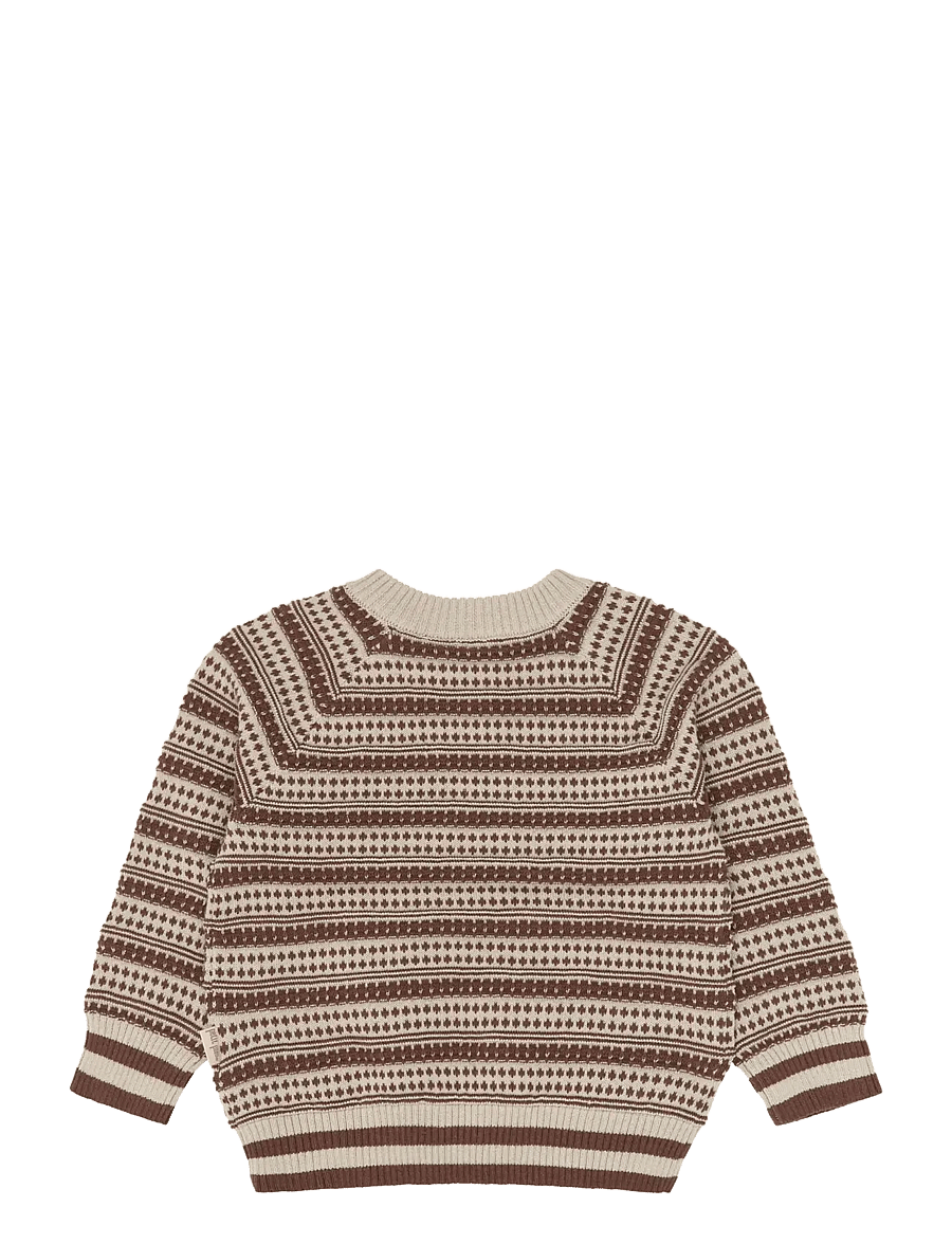 Petit Piao - PPGirch Nordic Knit Pullover - stickade tröjor - rawhide - 1