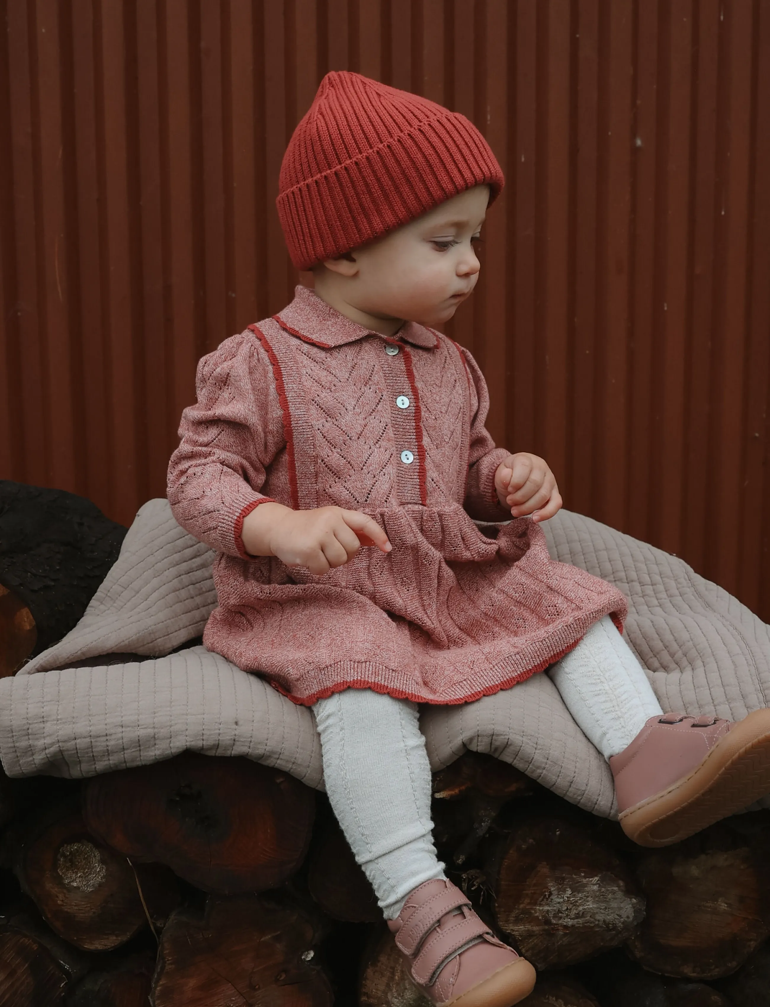 Petit Piao - PPDanner Knit Hat - babyhuer - rose brown - 0