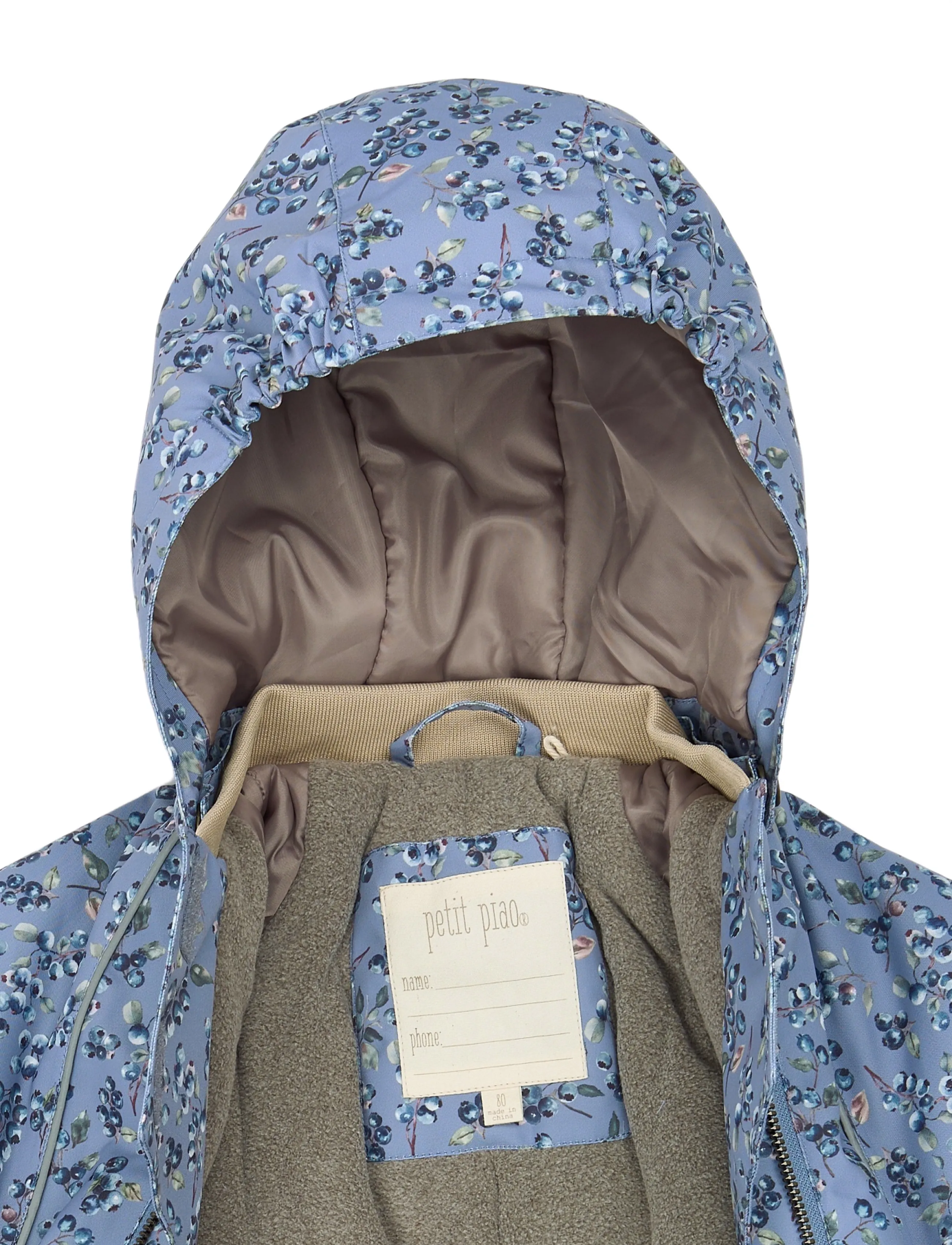 Petit Piao - PPDard Snowsuit - snowsuit - stonewash blueberry aop - 2