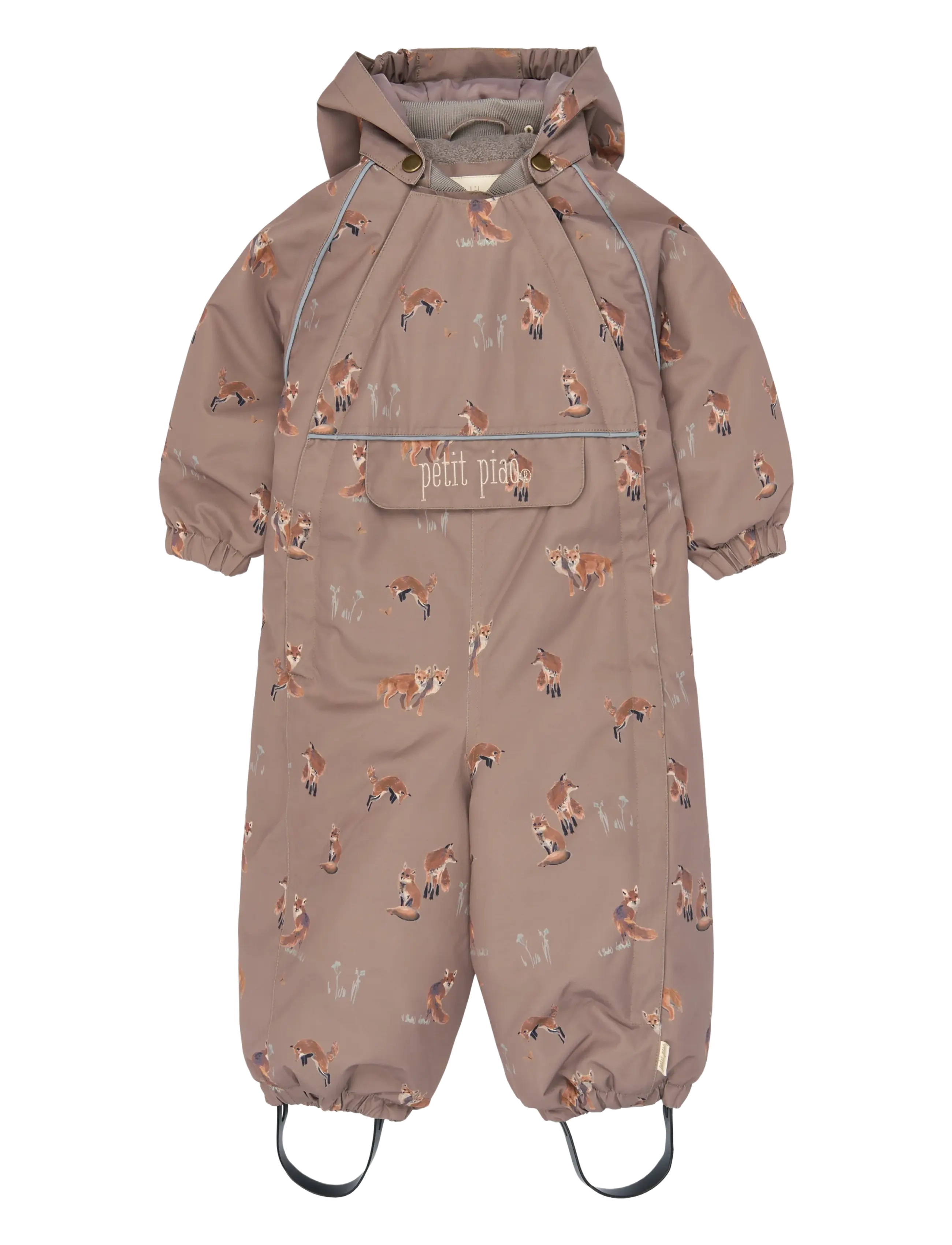 Petit Piao PPDard Snowsuit - Coveralls - FOSSIL FOX AOP / brown