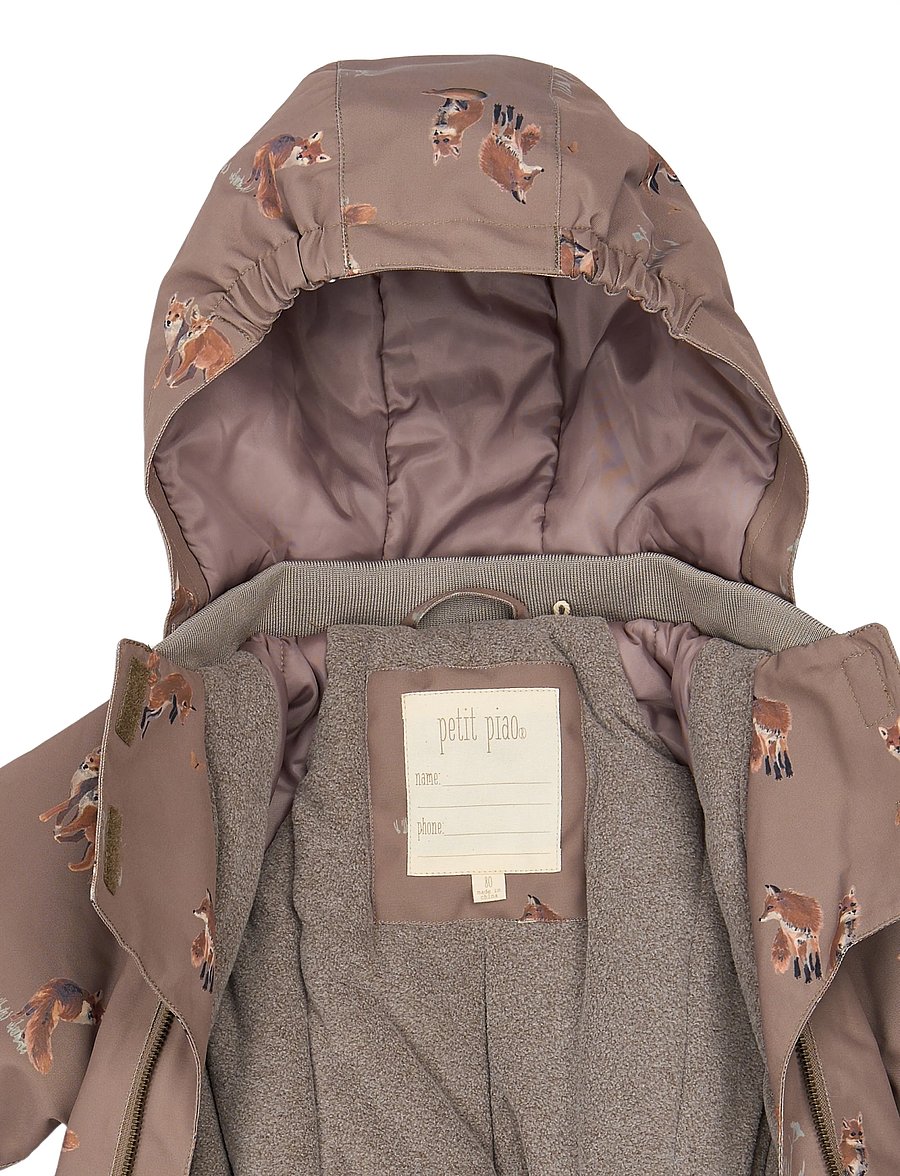 Petit Piao - PPDard Snowsuit - schneeanzug - fossil fox aop - 2