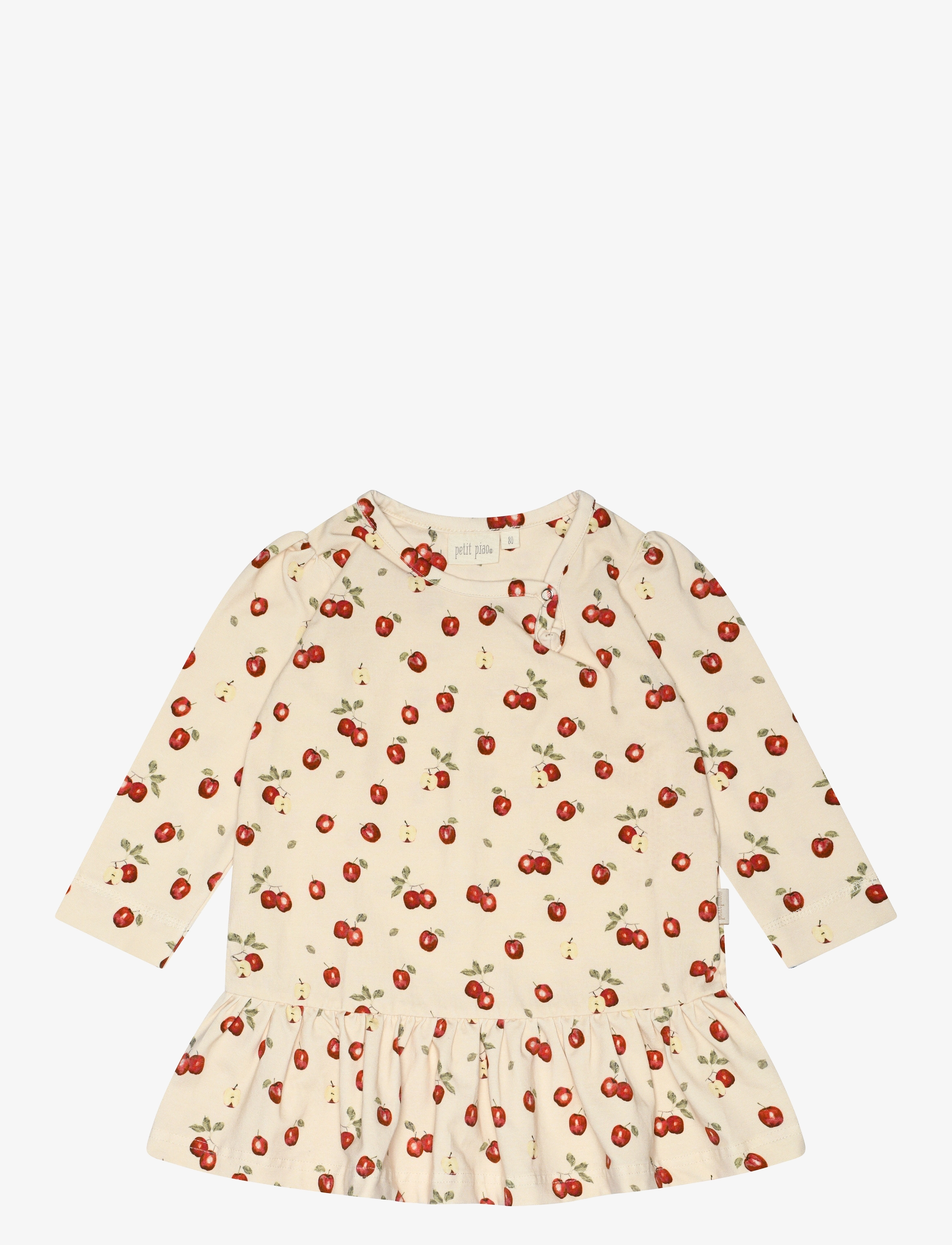 Petit Piao - Dress L/S Gather Printed - apple aop - 2