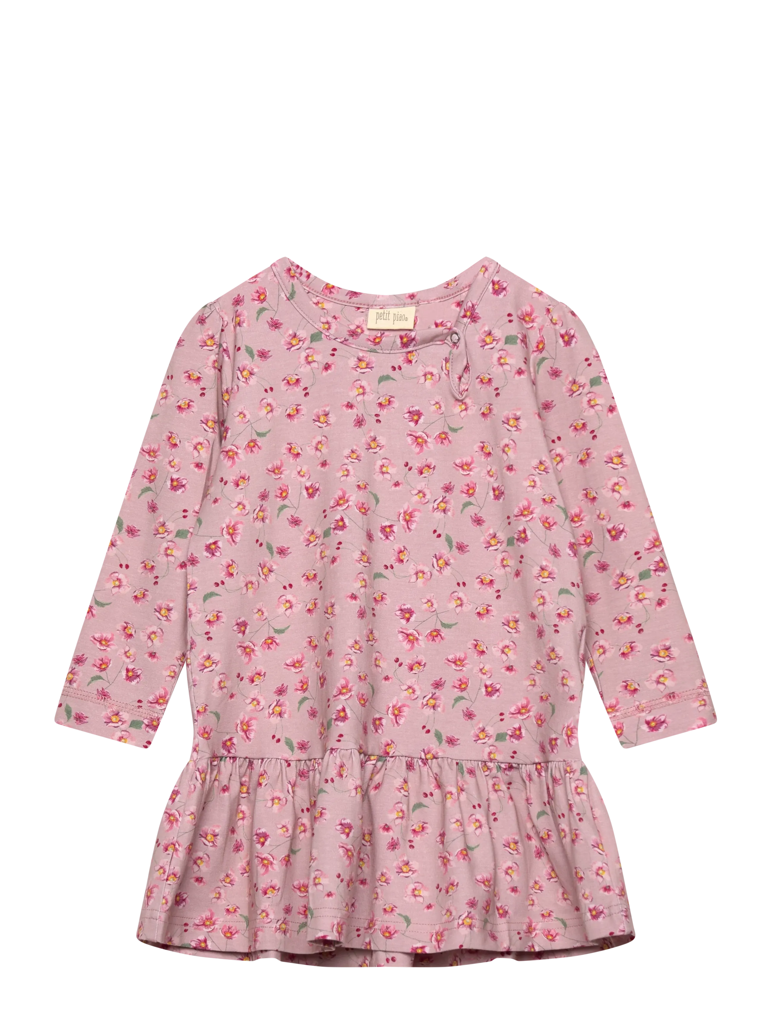 Petit Piao Dress L/S Gather Printed - App deal - AUTUMN ANEMON / pink/rose