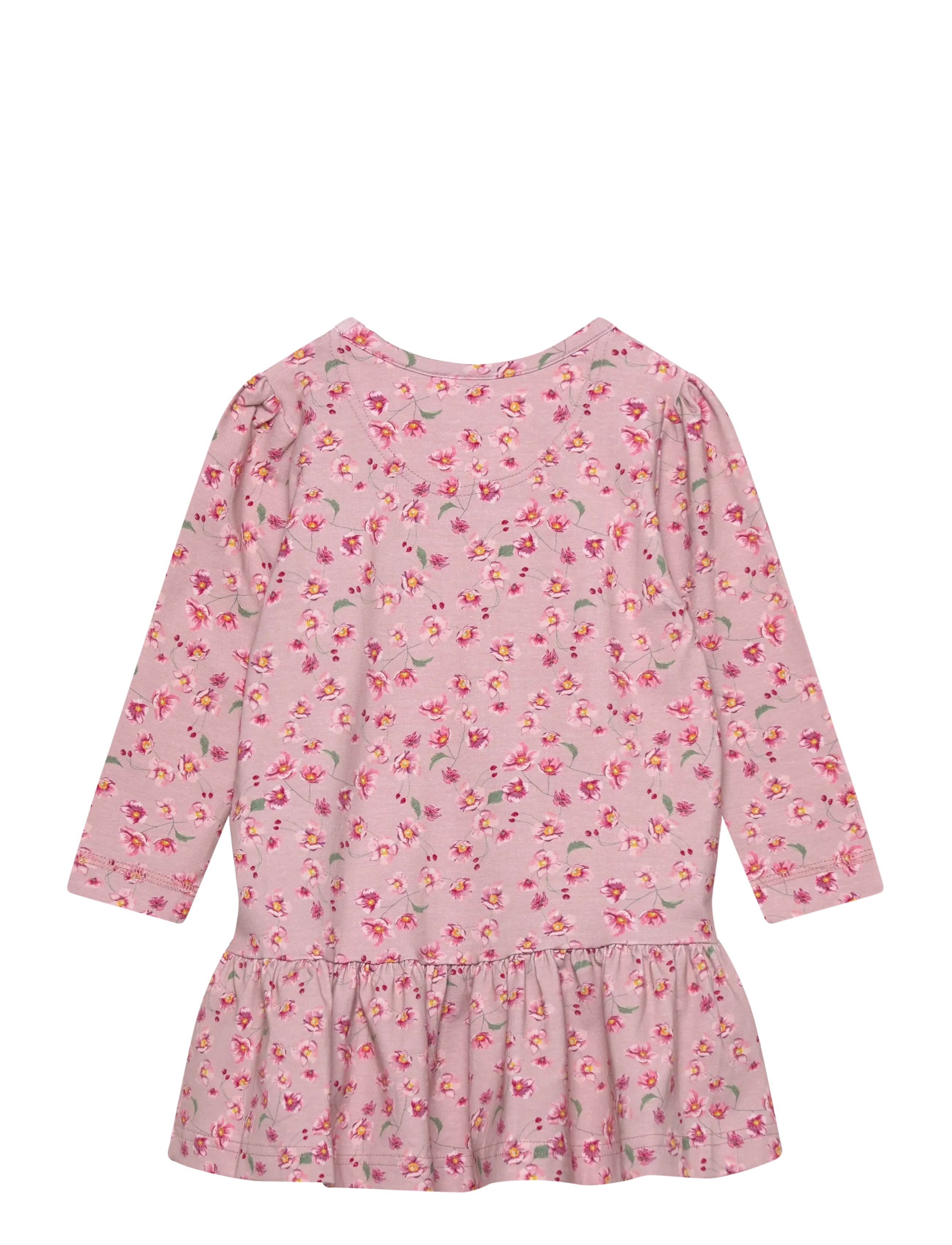 Petit Piao - Dress L/S Gather Printed - langærmede babykjoler - autumn anemon - 1