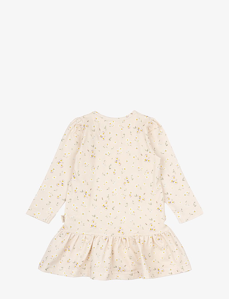 Petit Piao - Dress L/S Gather Printed - långärmade babyklänningar - bellis aop - 2