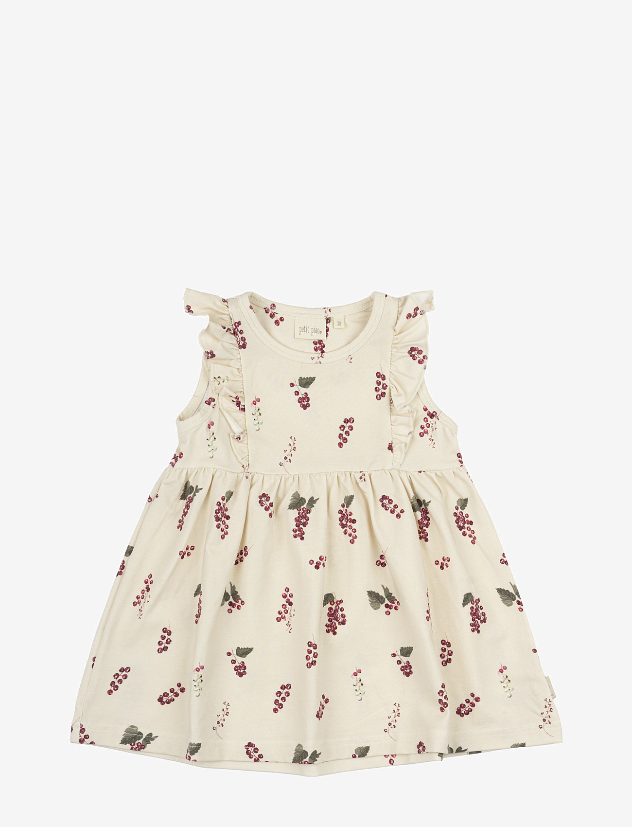 Petit Piao - Dress S/L Frill Printed - berry - 1