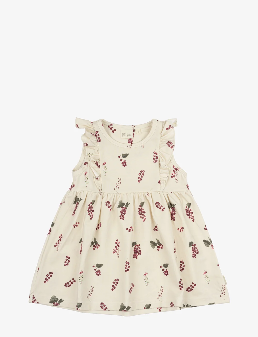Petit Piao - Dress S/L Frill Printed - sleeveless baby dresses - berry - 1