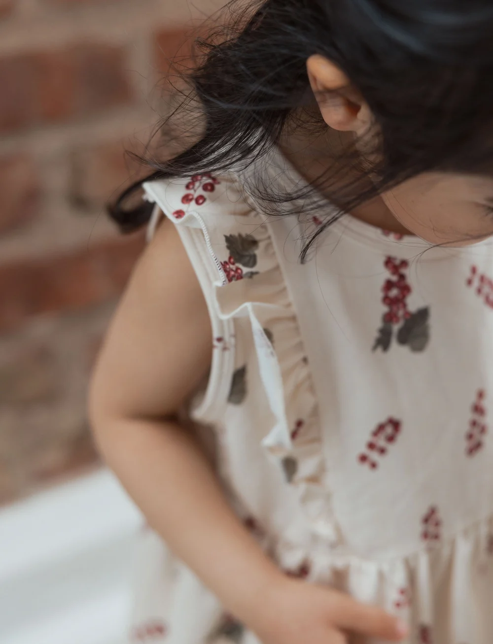 Petit Piao - Dress S/L Frill Printed - sleeveless baby dresses - berry - 3