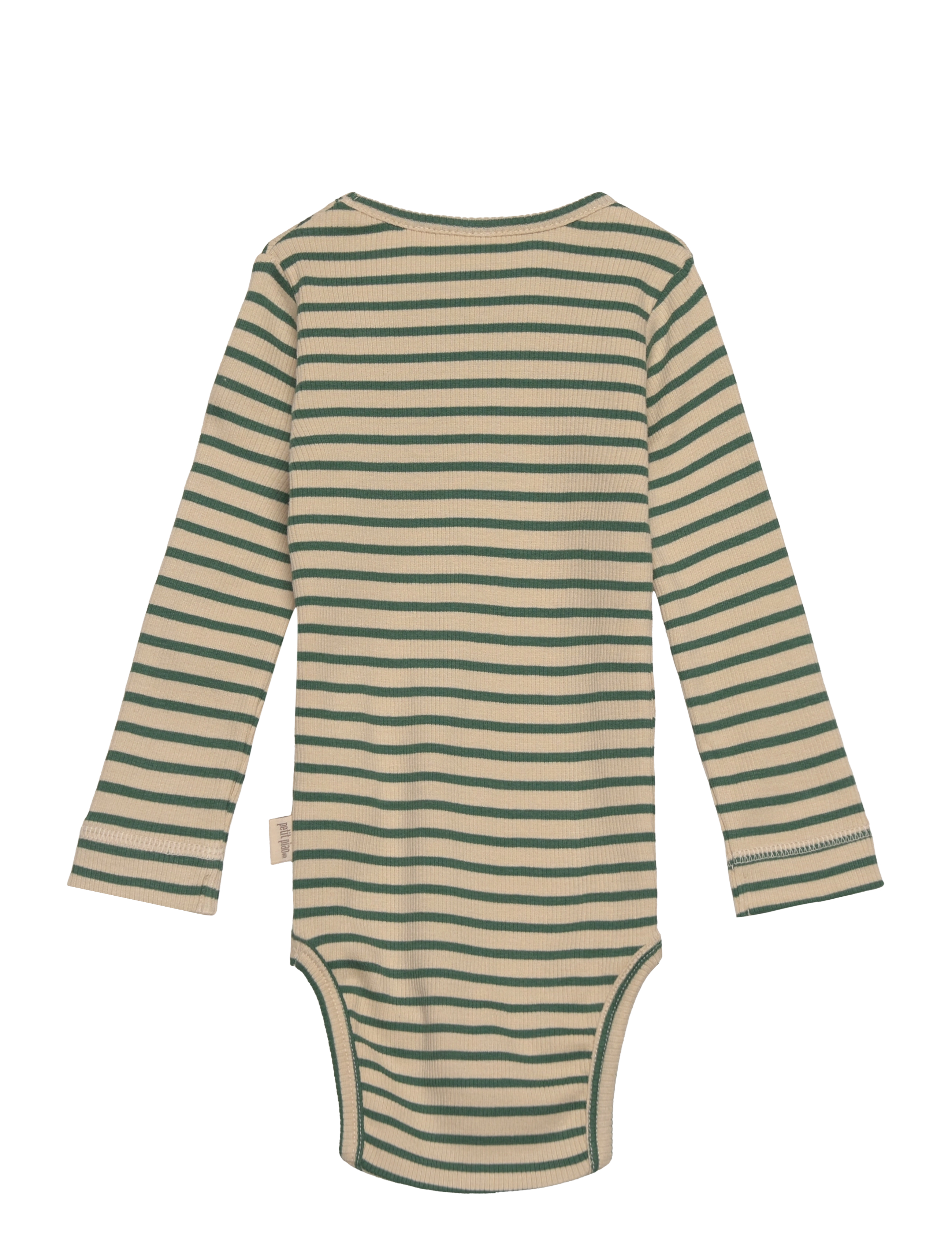 Petit Piao - Body L/S Modal Striped - emerald green/dark off white - 1
