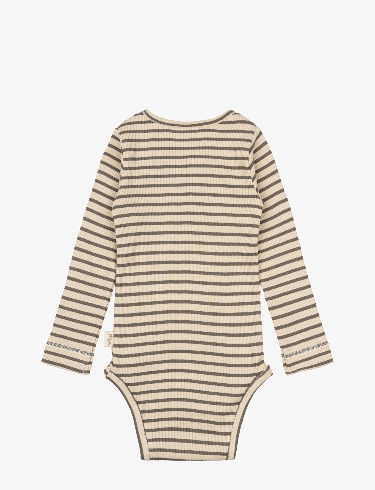 Petit Piao - Body L/S Modal Striped - earth brown/dark off white - 1