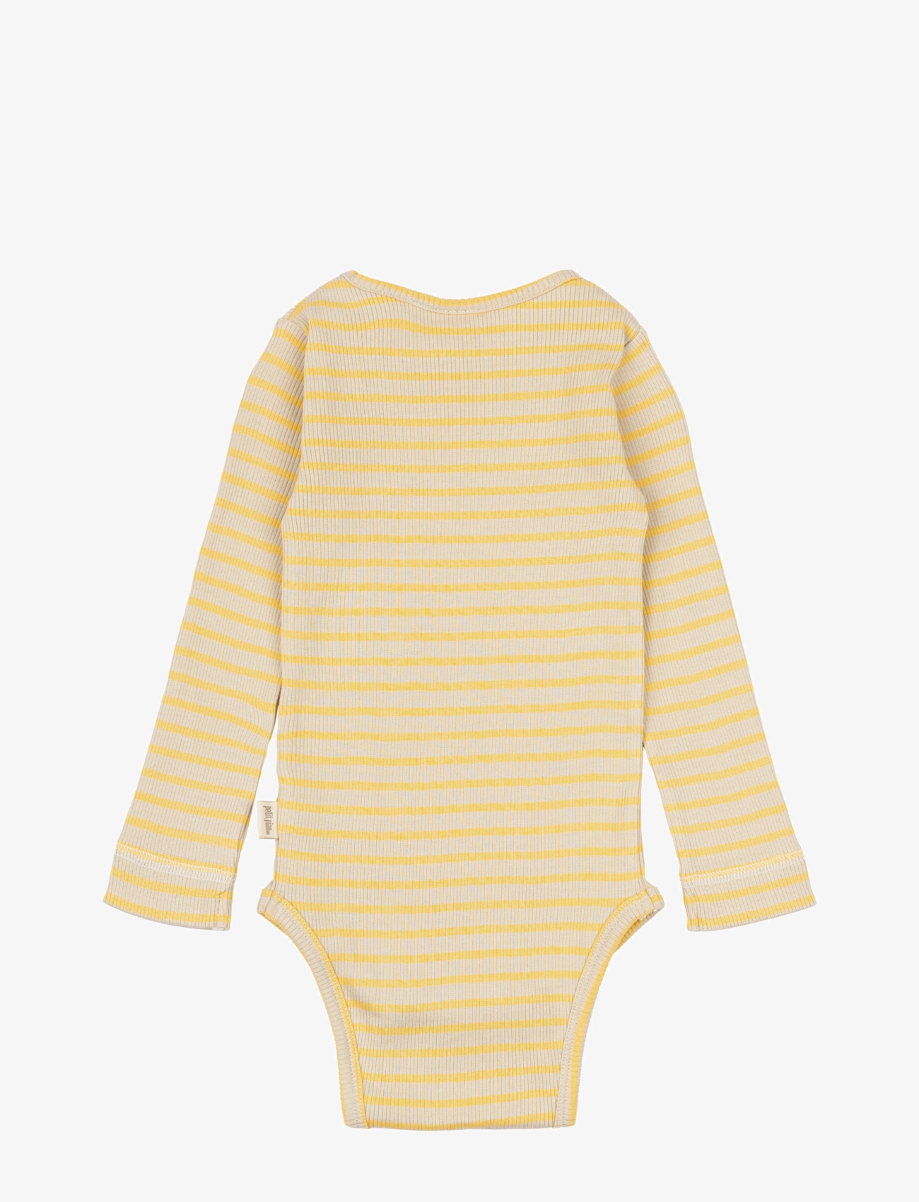 Petit Piao - Body L/S Modal Striped - yellow sun/dark off white - 1