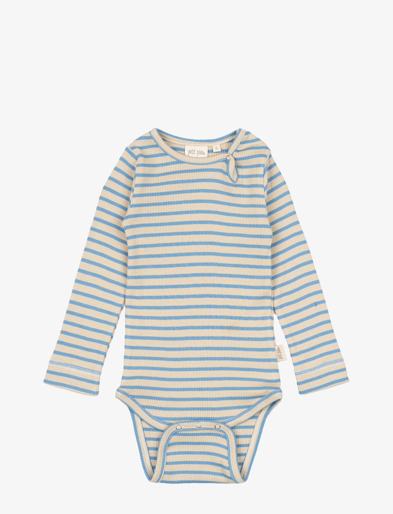 Petit Piao - Body L/S Modal Striped - allure blue/dark off white - 1