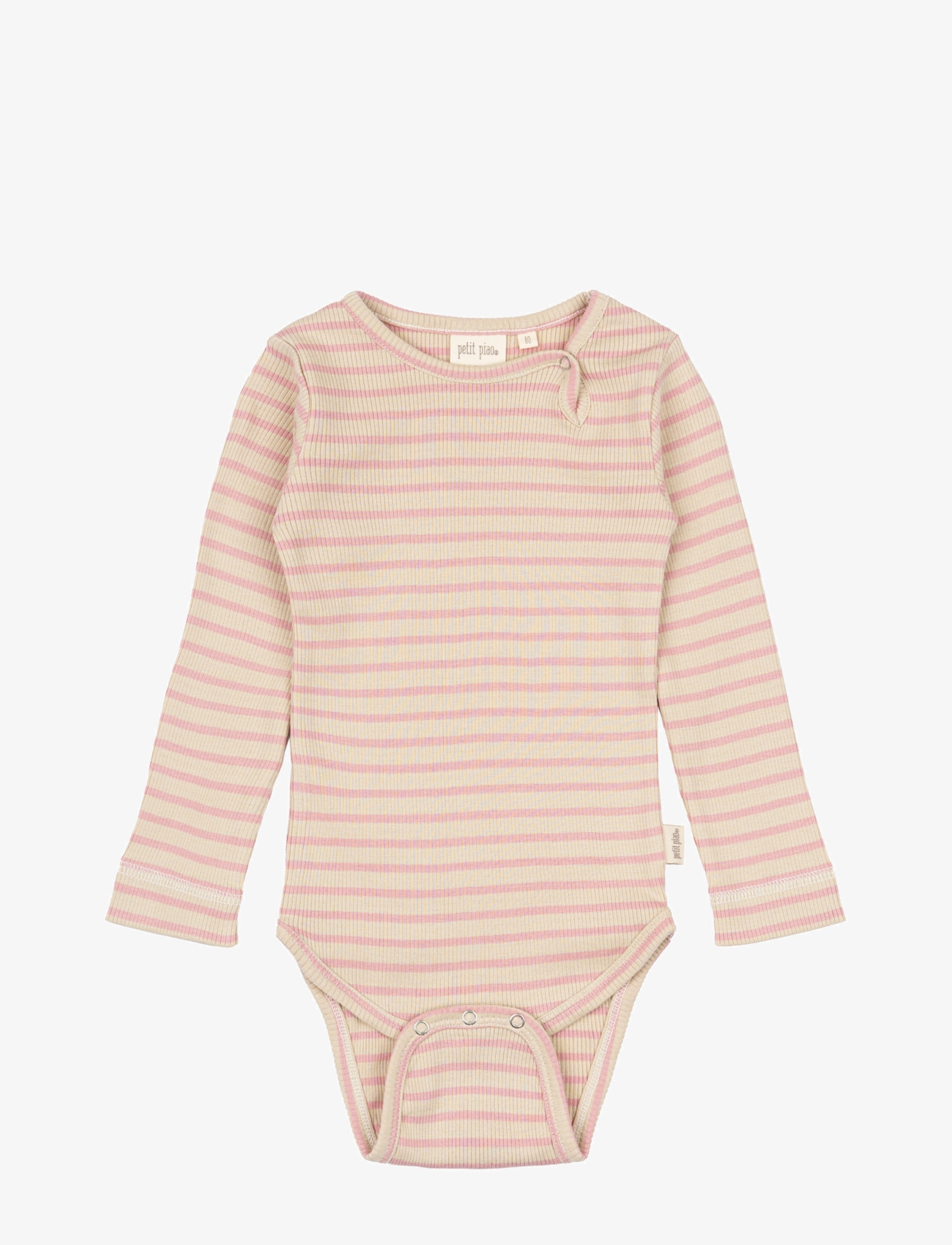Petit Piao - Body L/S Modal Striped - bright rose/dark off white - 0