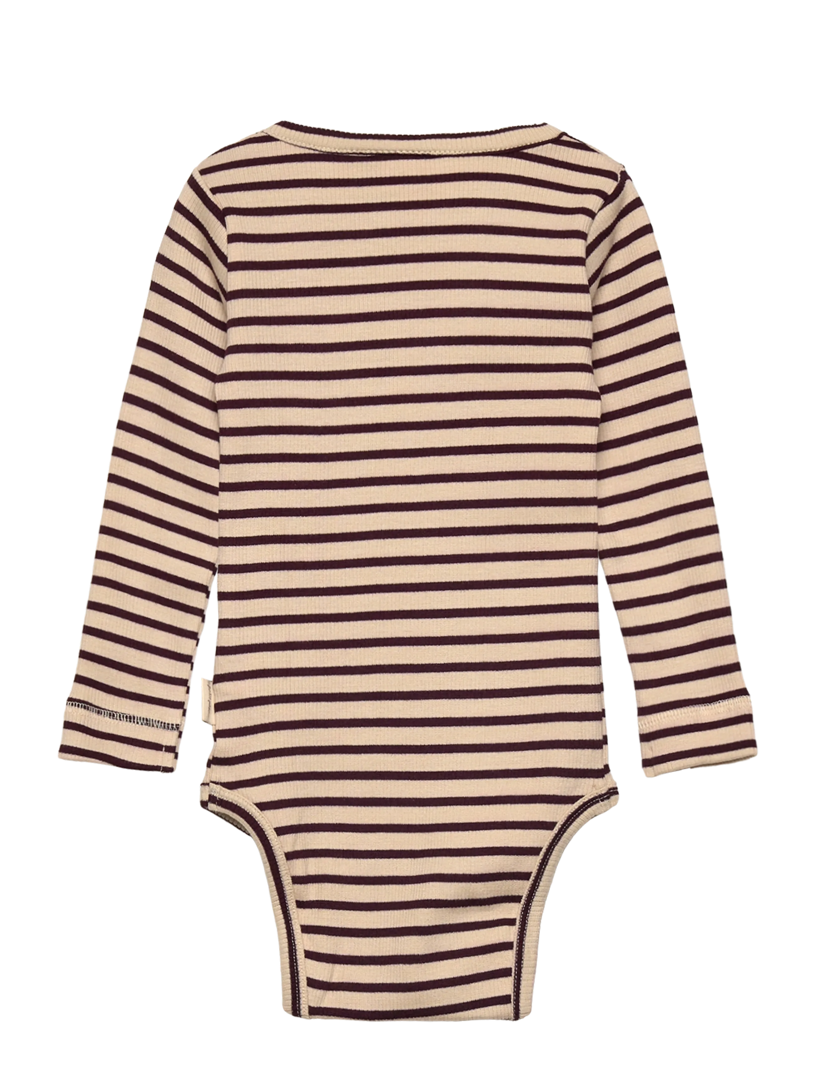 Petit Piao - Body L/S Modal Striped - dark grape/off white - 1