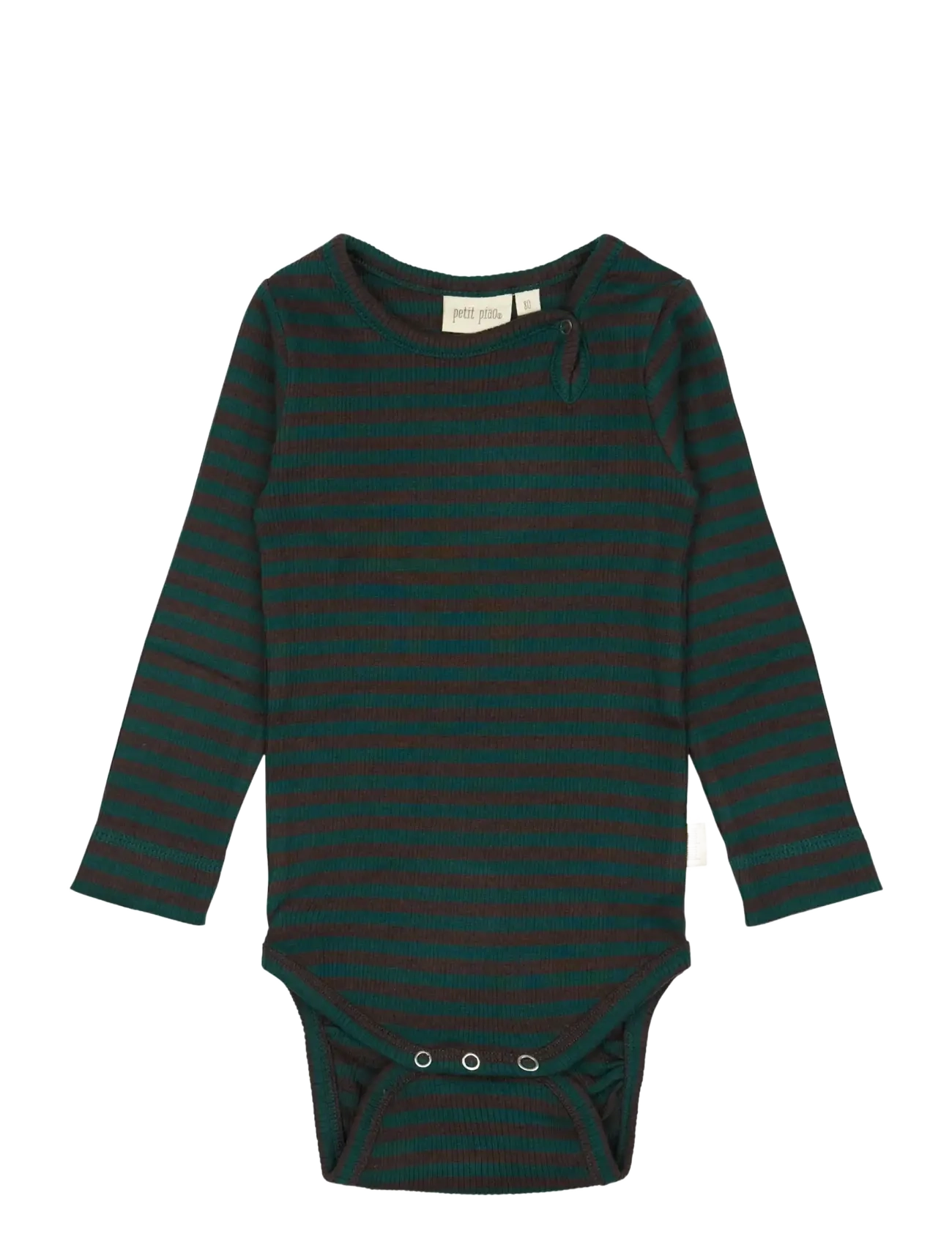 Petit Piao Body L/S Modal Striped - Bodid - DARK SEA/COFFE BEAN / green