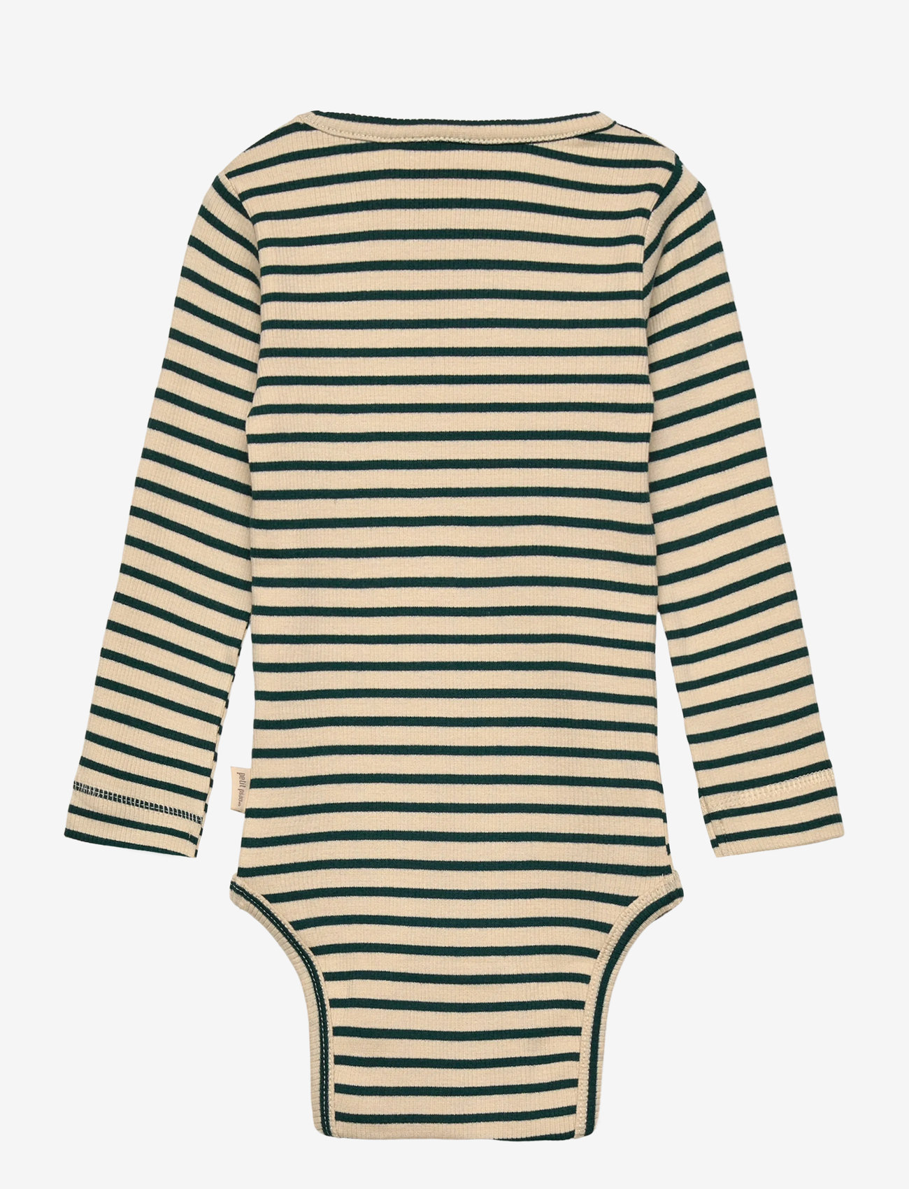 Petit Piao - Body L/S Modal Striped - langærmede bodyer - dark sea/off white - 1