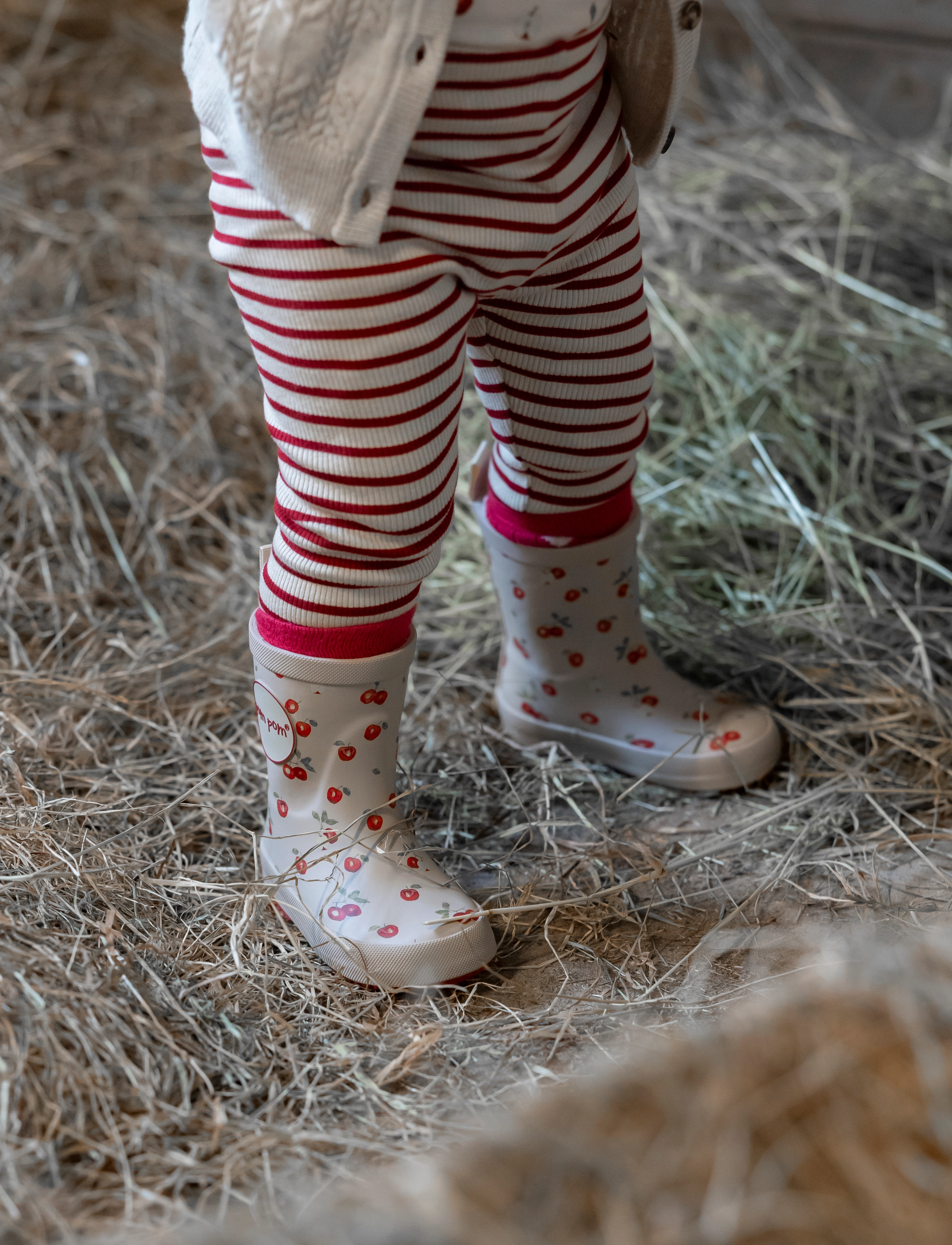Petit Piao - Legging Modal Striped - laveste priser - chili pepper/dark off white - 2