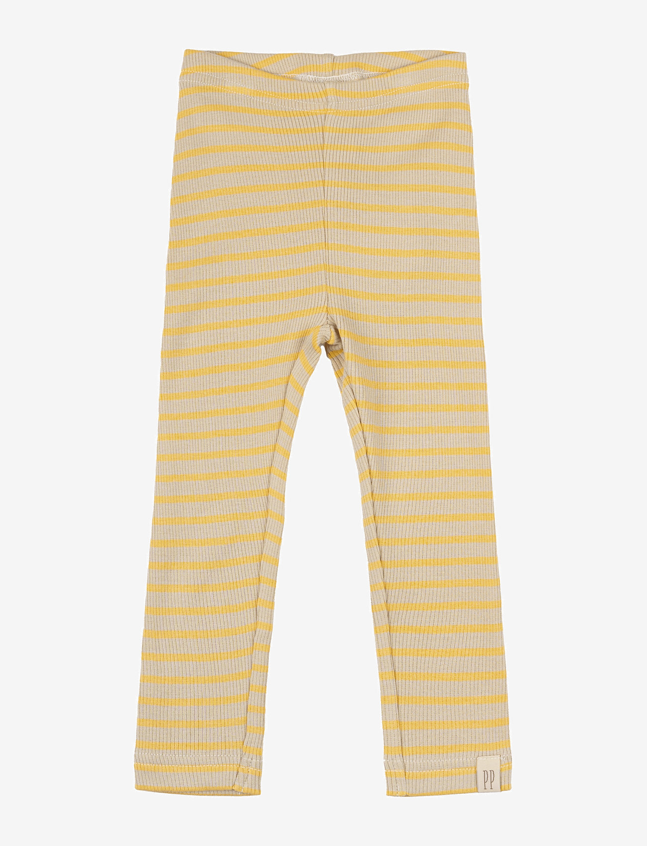 Petit Piao - Legging Modal Striped - timpės - yellow sun/dark off white - 0