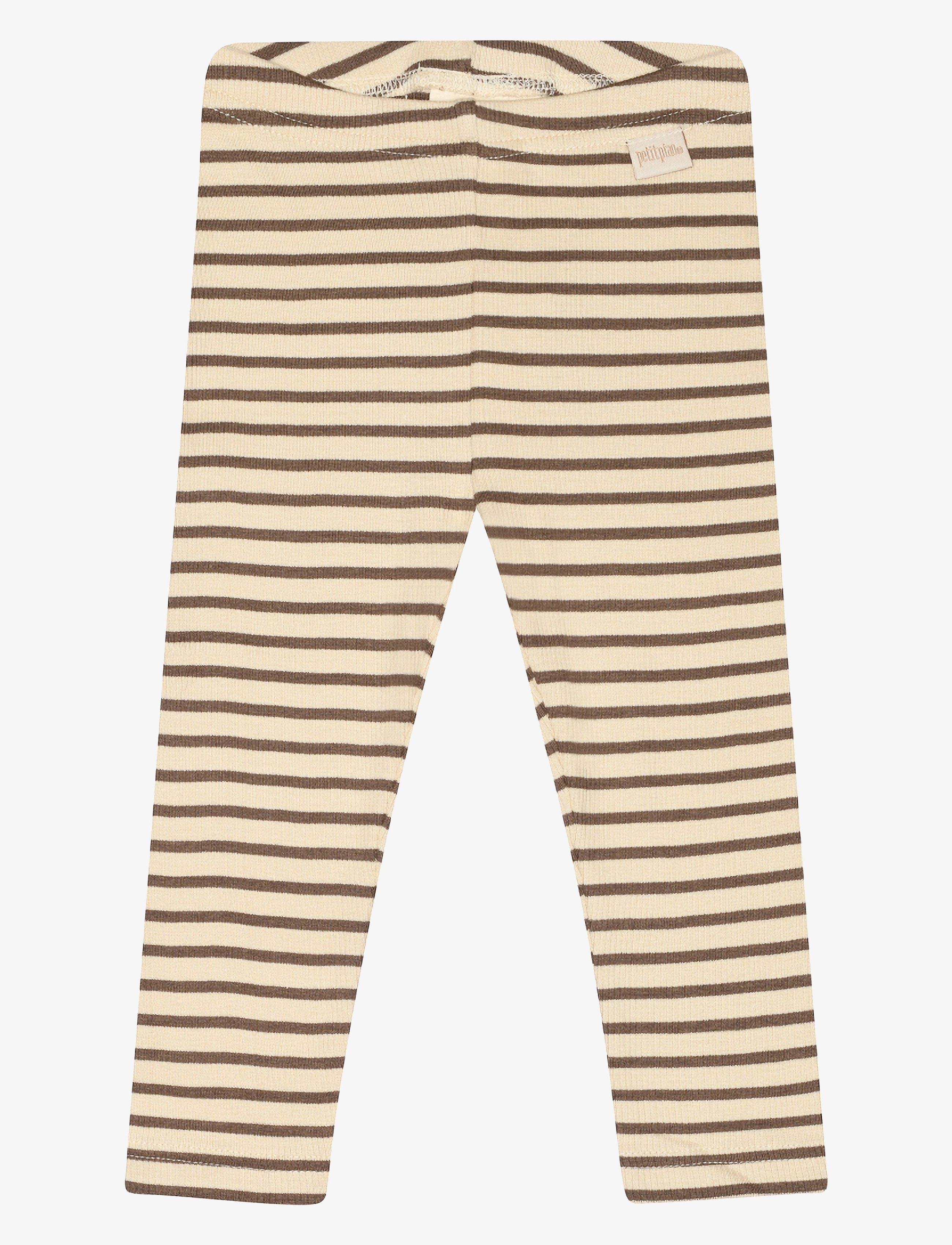 Petit Piao - Legging Modal Striped - laveste priser - chocolate brown/dark off white - 1