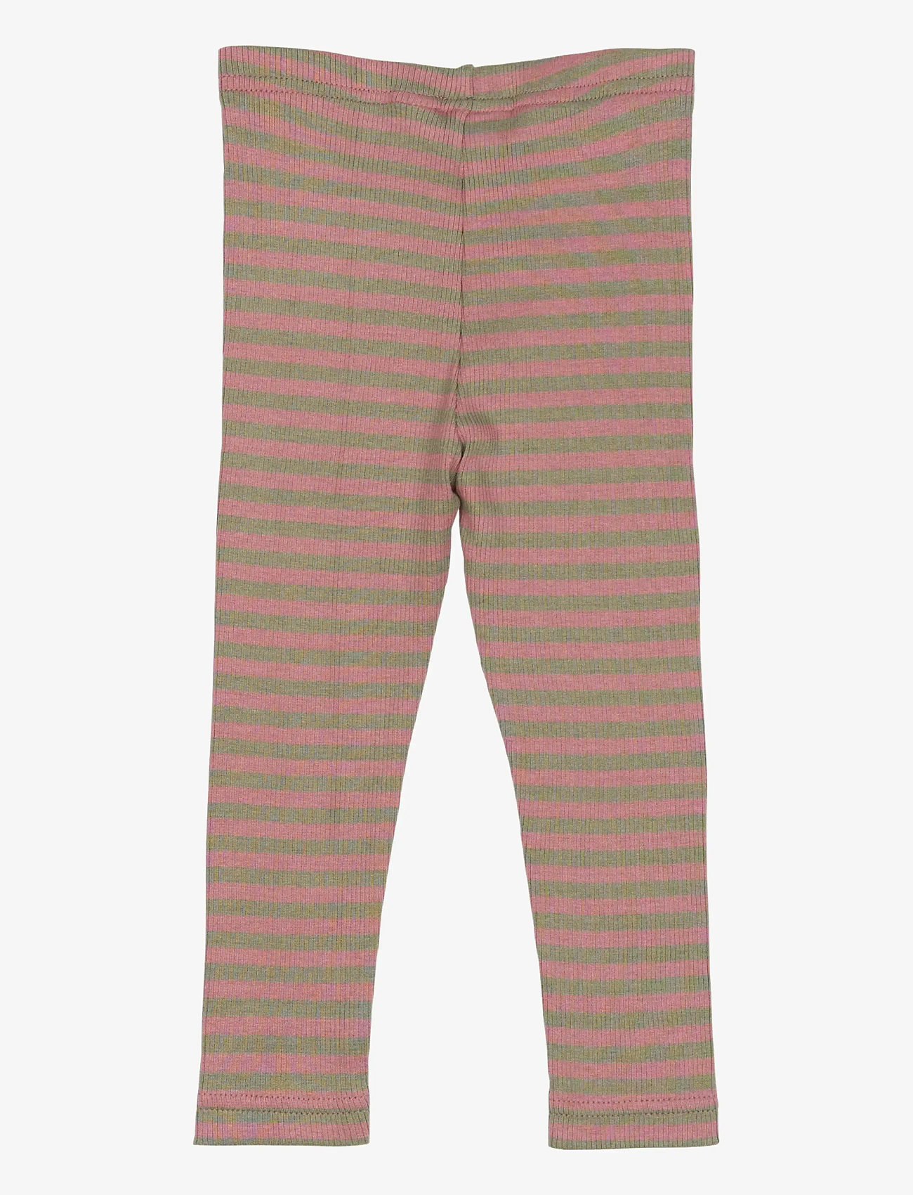 Petit Piao - Legging Modal Striped - leggings - nostalgic rose/dusty moss - 1