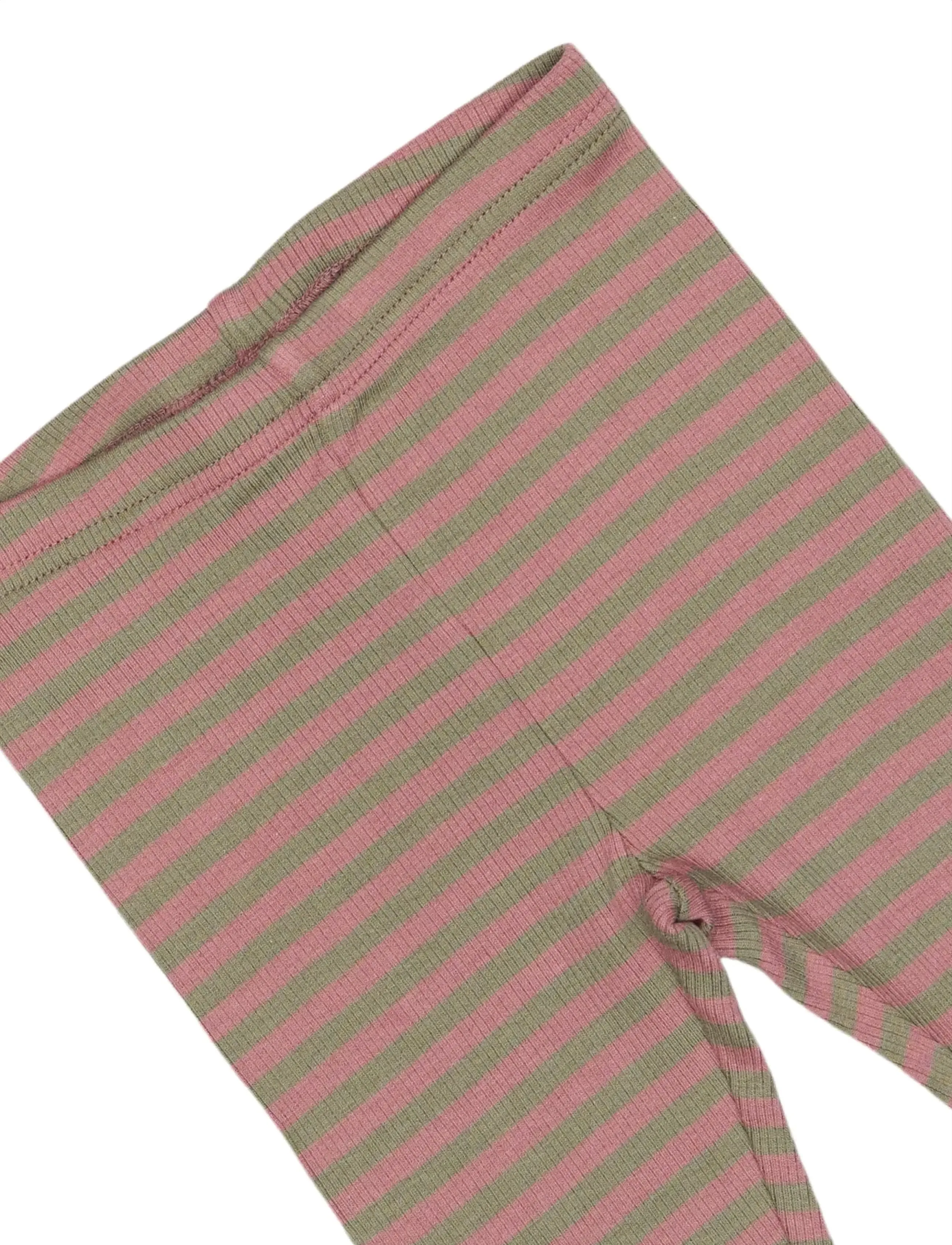 Petit Piao - Legging Modal Striped - laveste priser - nostalgic rose/dusty moss - 2