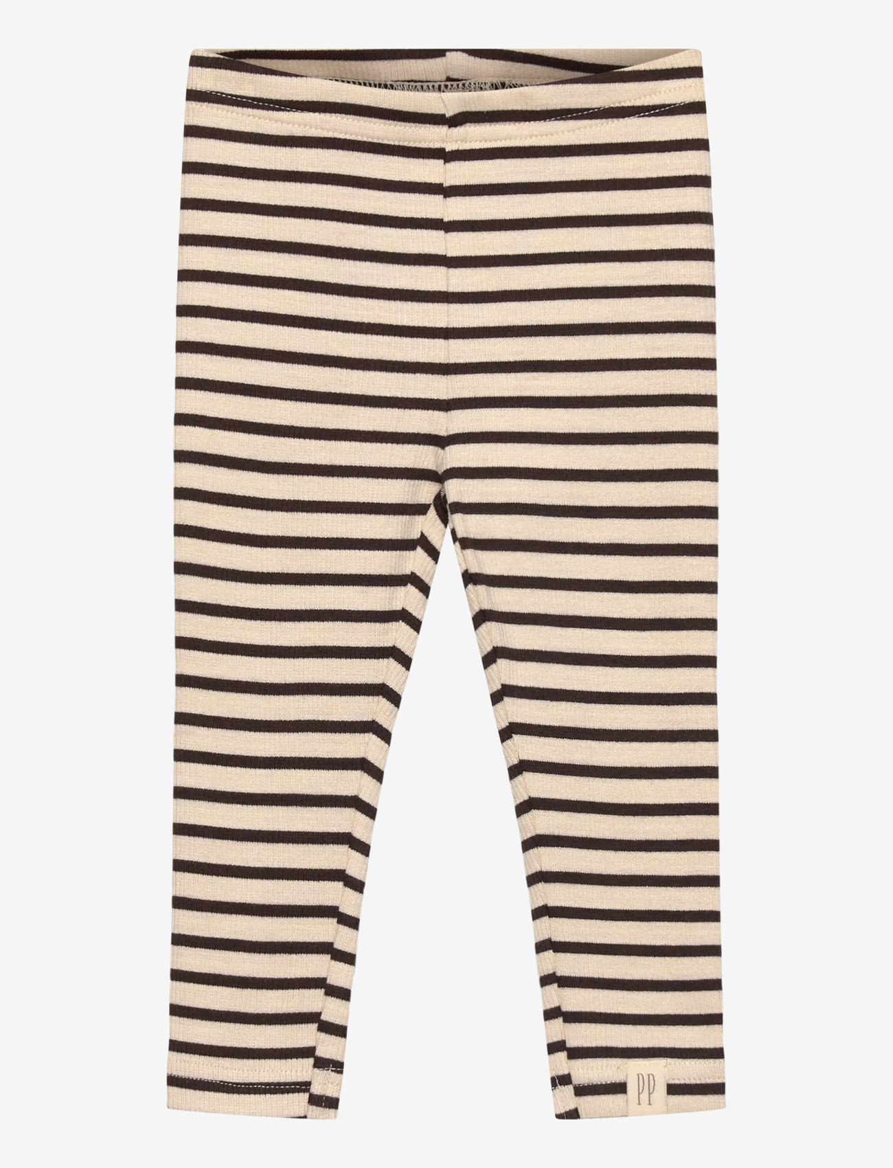 Petit Piao - Legging Modal Striped - leggings - coffee bean/off white - 0