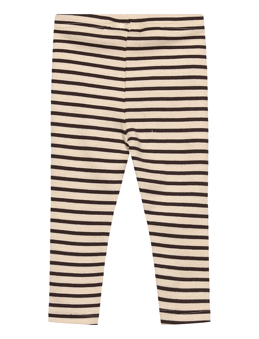 Petit Piao - Legging Modal Striped - leggings - coffee bean/off white - 1