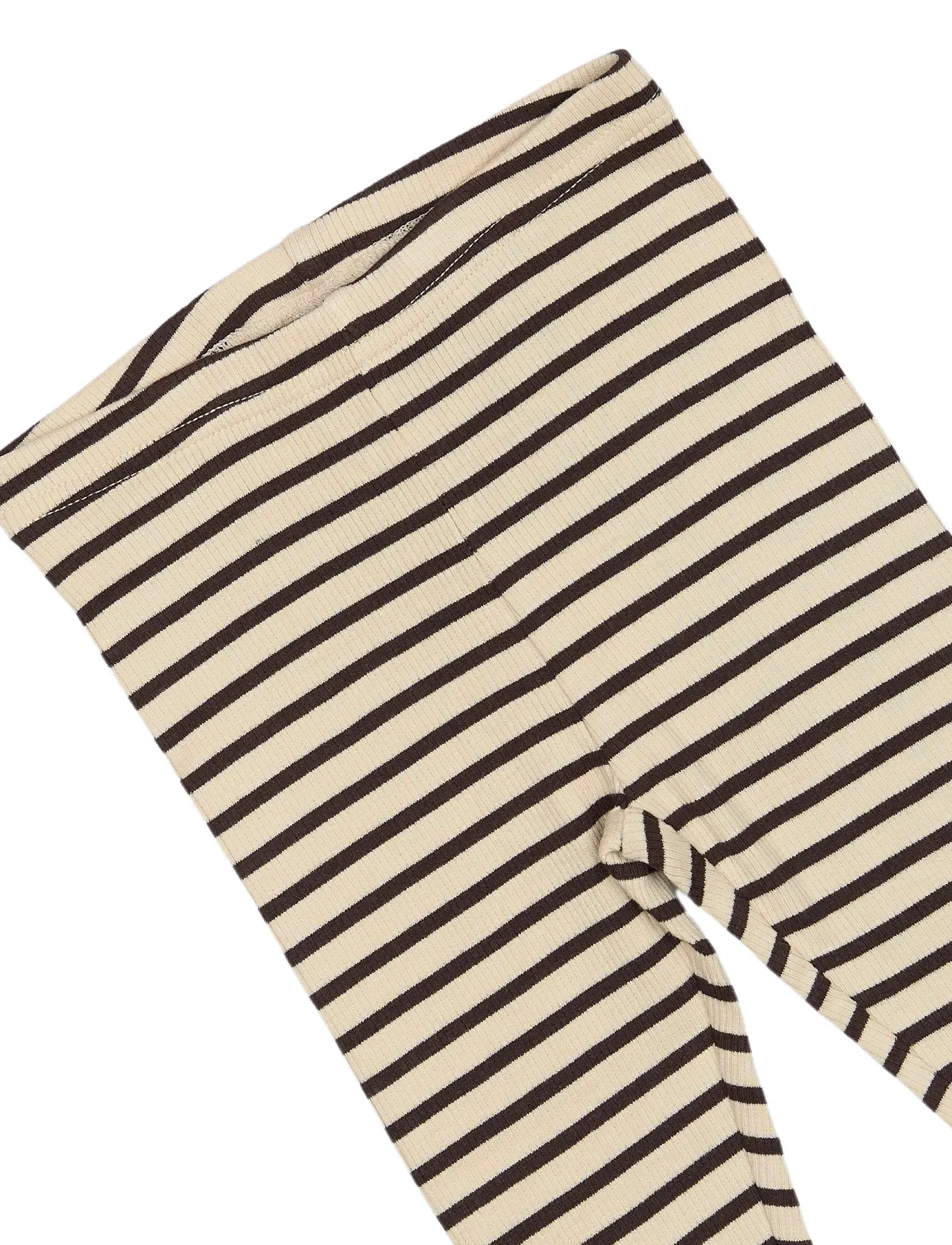 Petit Piao - Legging Modal Striped - leggings - coffee bean/off white - 2