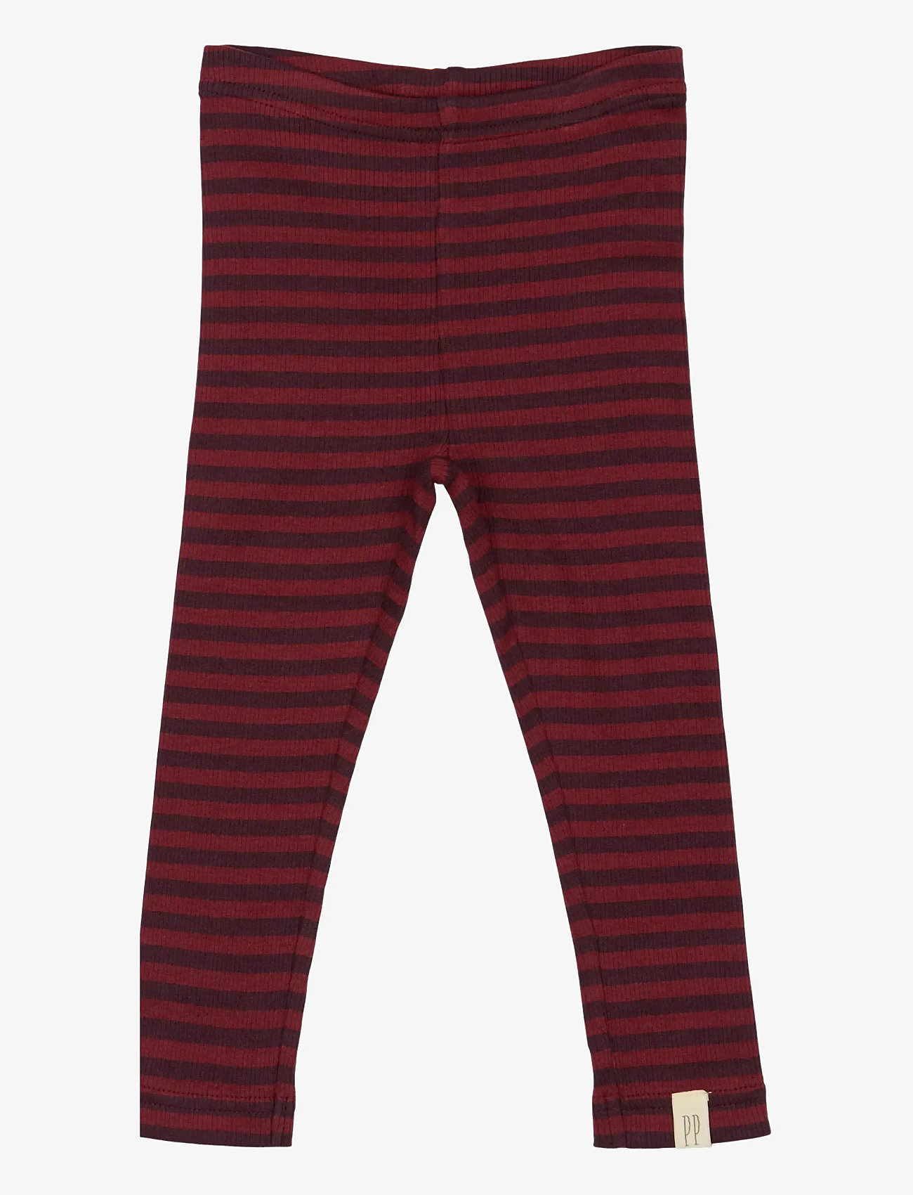 Petit Piao - Legging Modal Striped - leggings - dark grape/biking red - 0