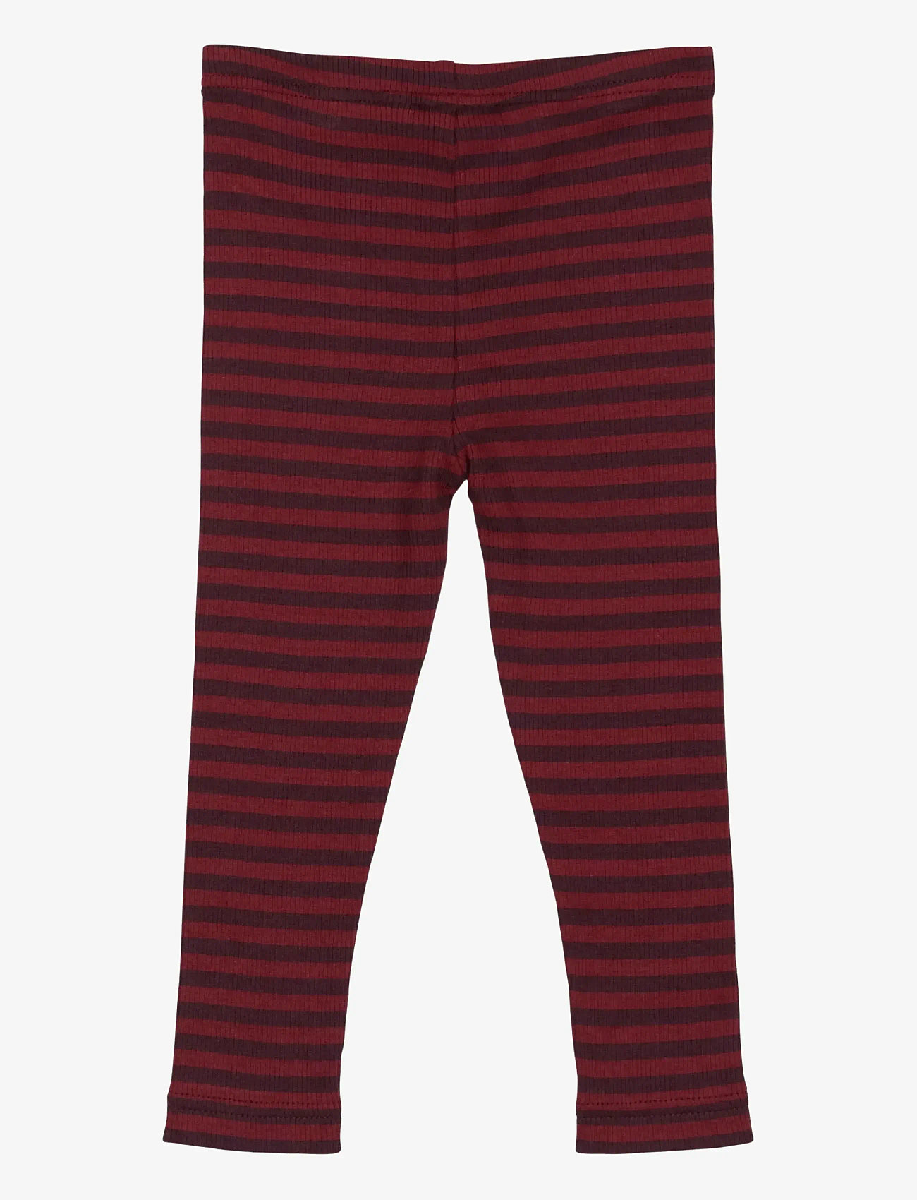 Petit Piao - Legging Modal Striped - leggings - dark grape/biking red - 1