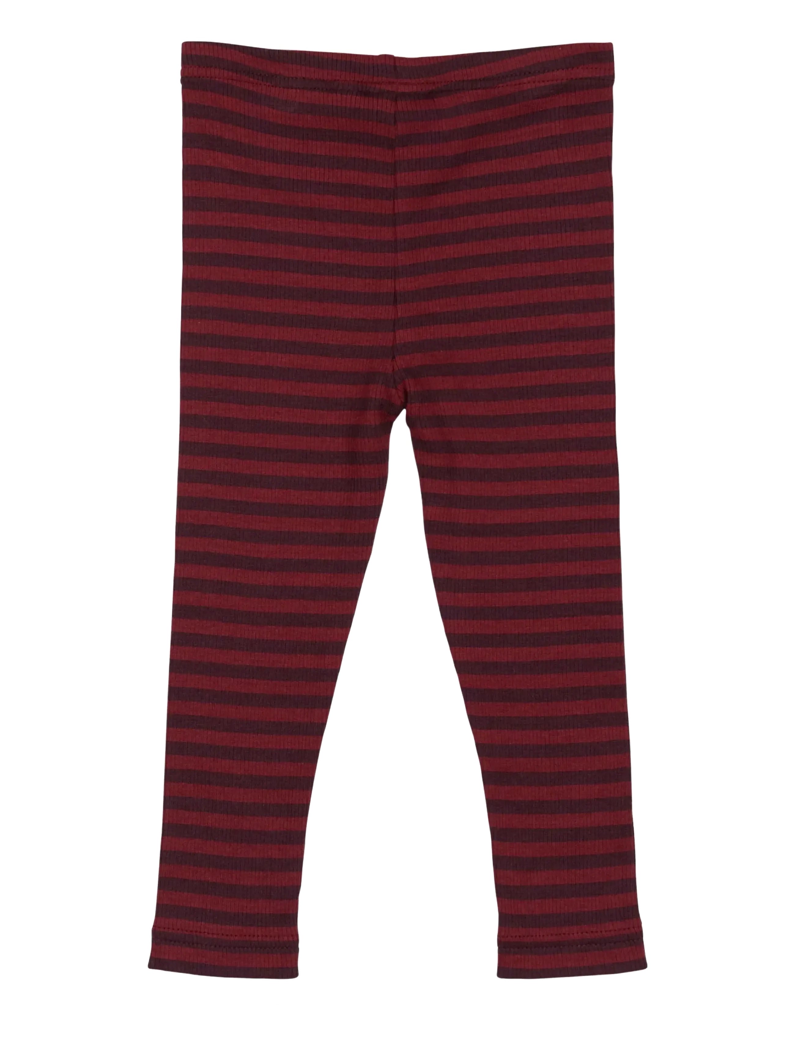 Petit Piao - Legging Modal Striped - leggings - dark grape/biking red - 1