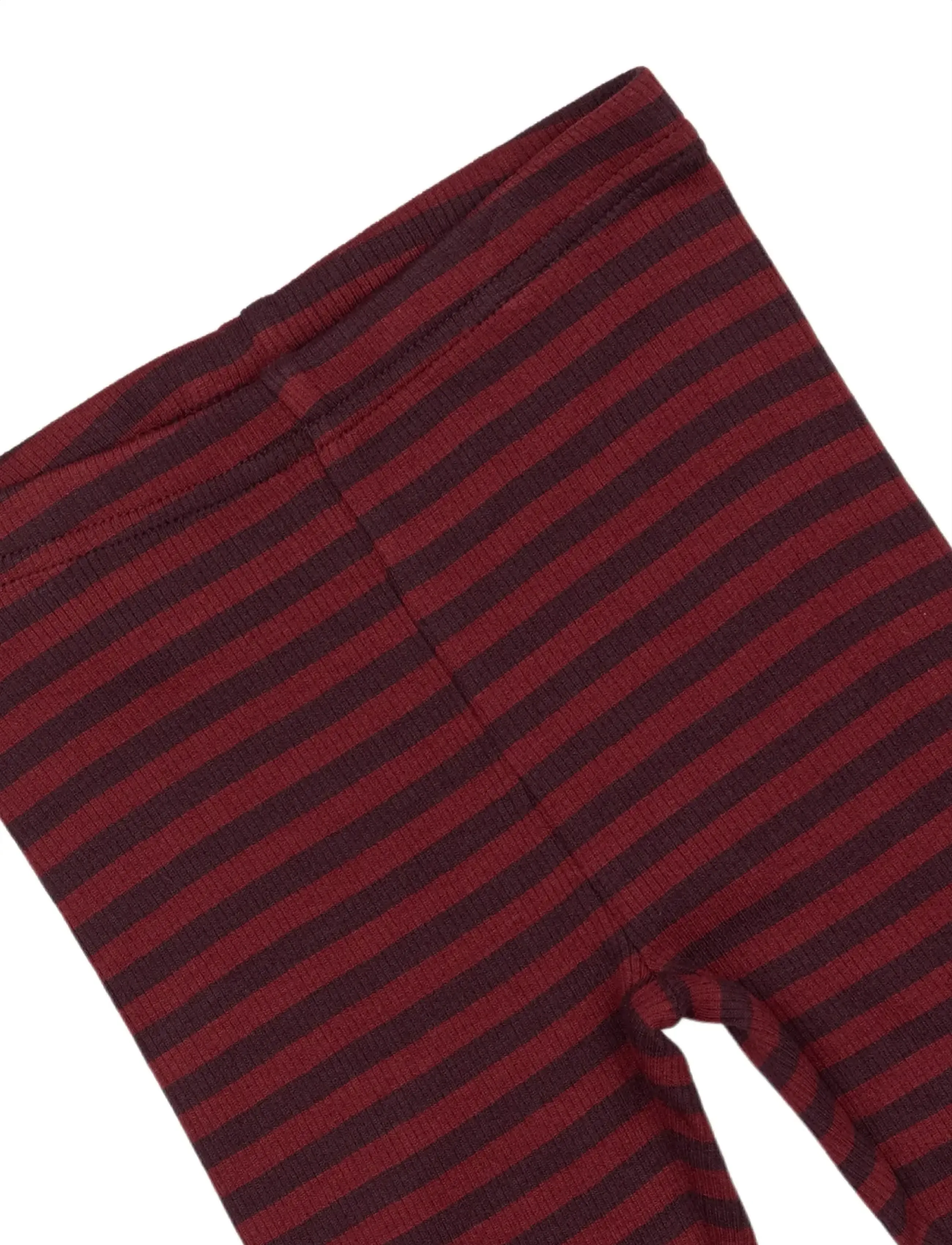 Petit Piao - Legging Modal Striped - leggings - dark grape/biking red - 2